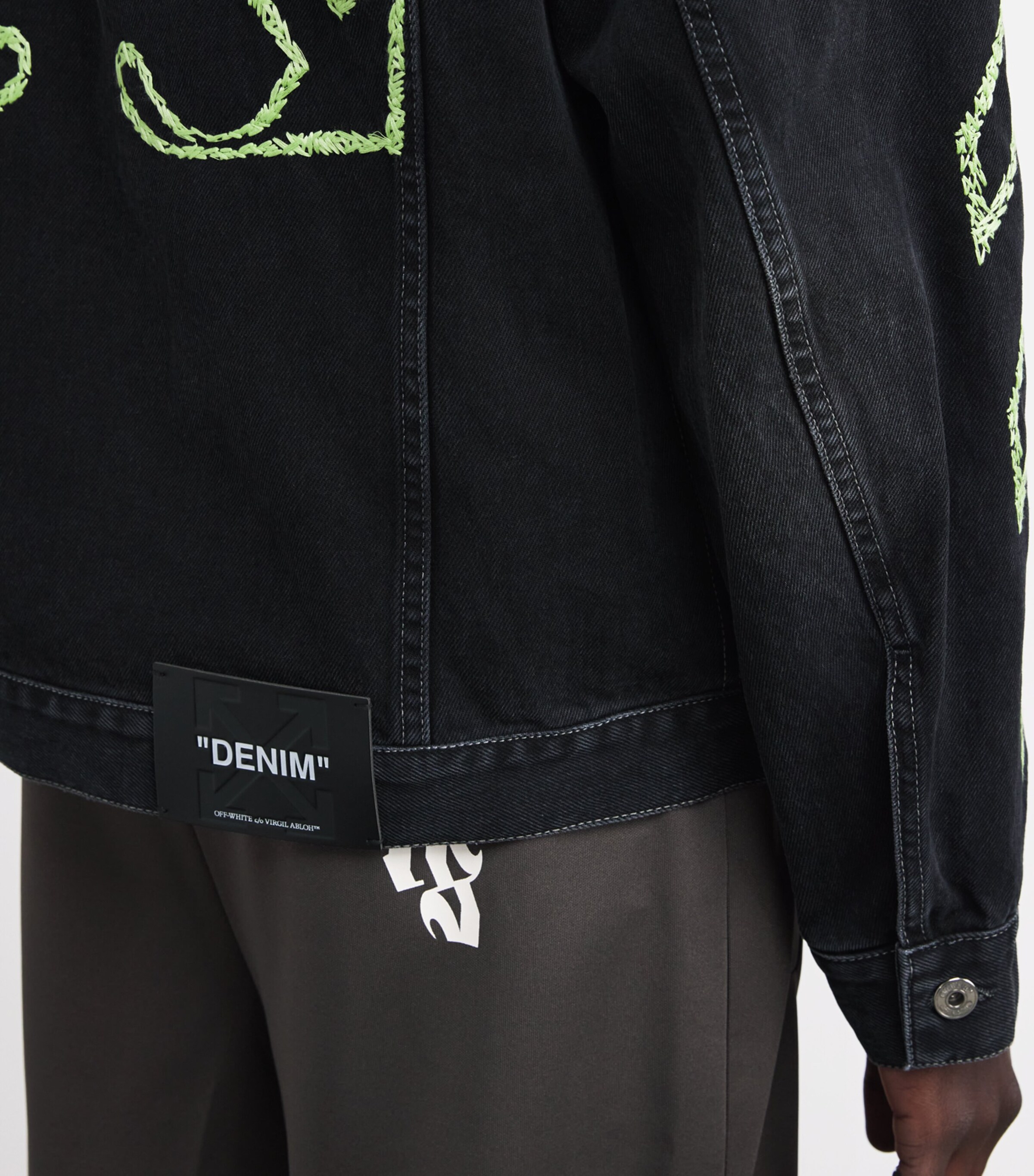 Embroidered Denim Jacket VINTAGE BLACK Image 6