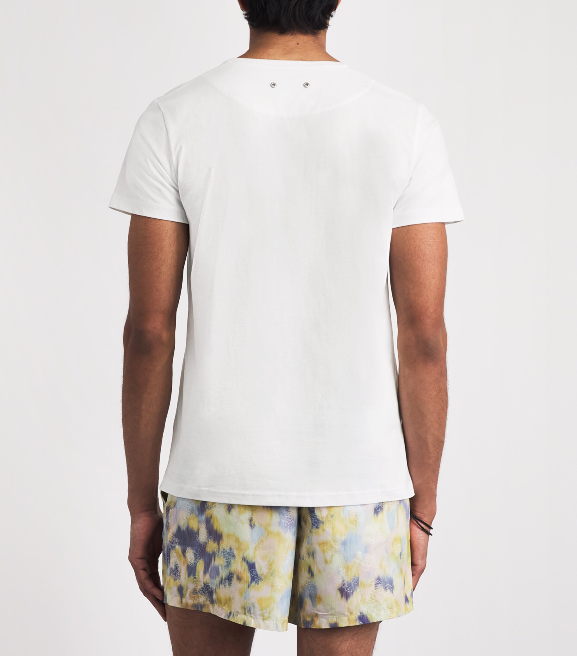Vilebrequin Mens Cotton Thom Whales T-Shirt Blanc Image 5