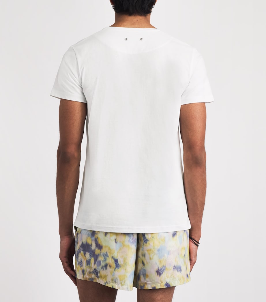 Vilebrequin Mens Cotton Thom Whales T-Shirt Blanc Image 5