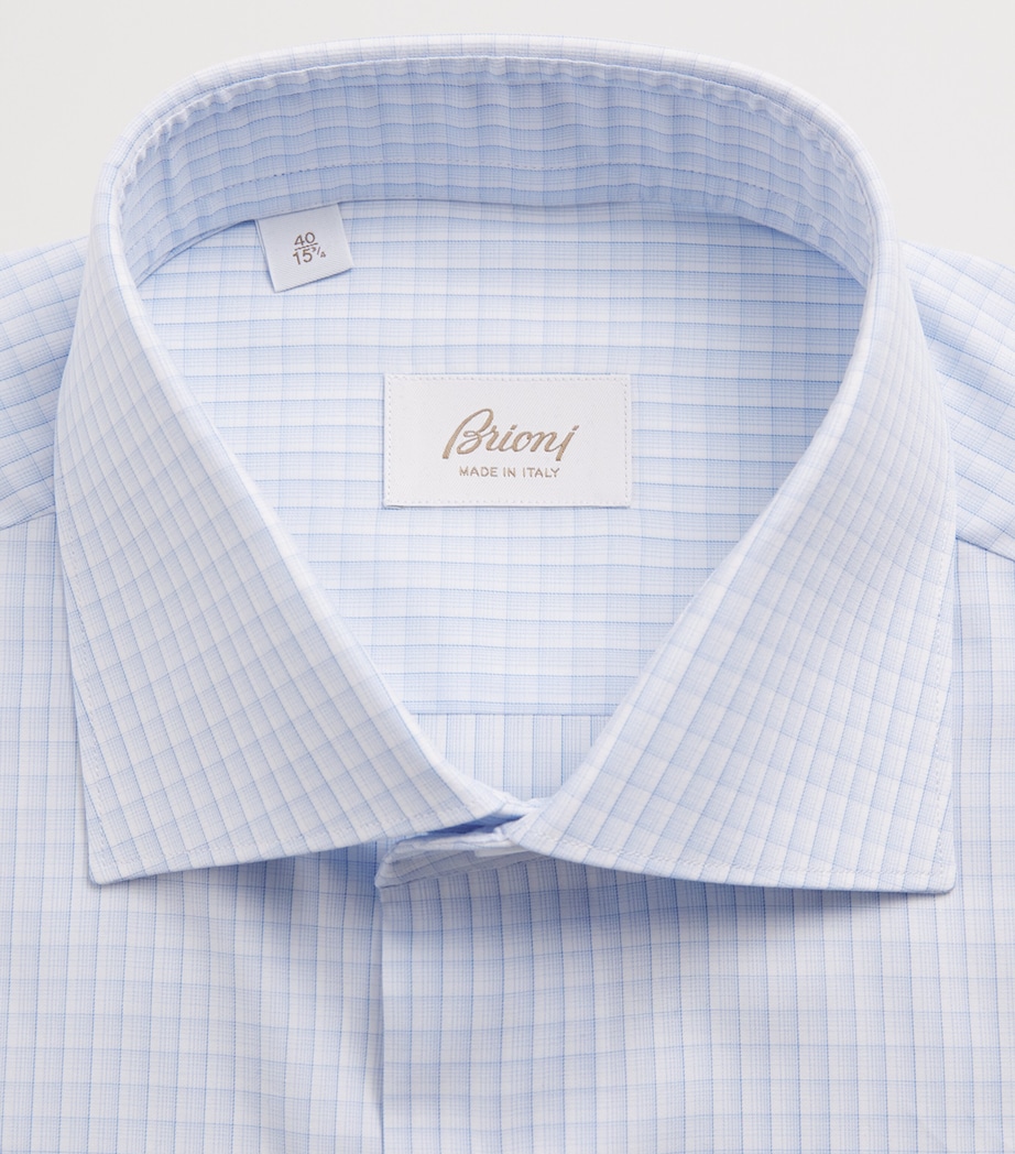 Brioni Mens Cotton Check Shirt Image 6