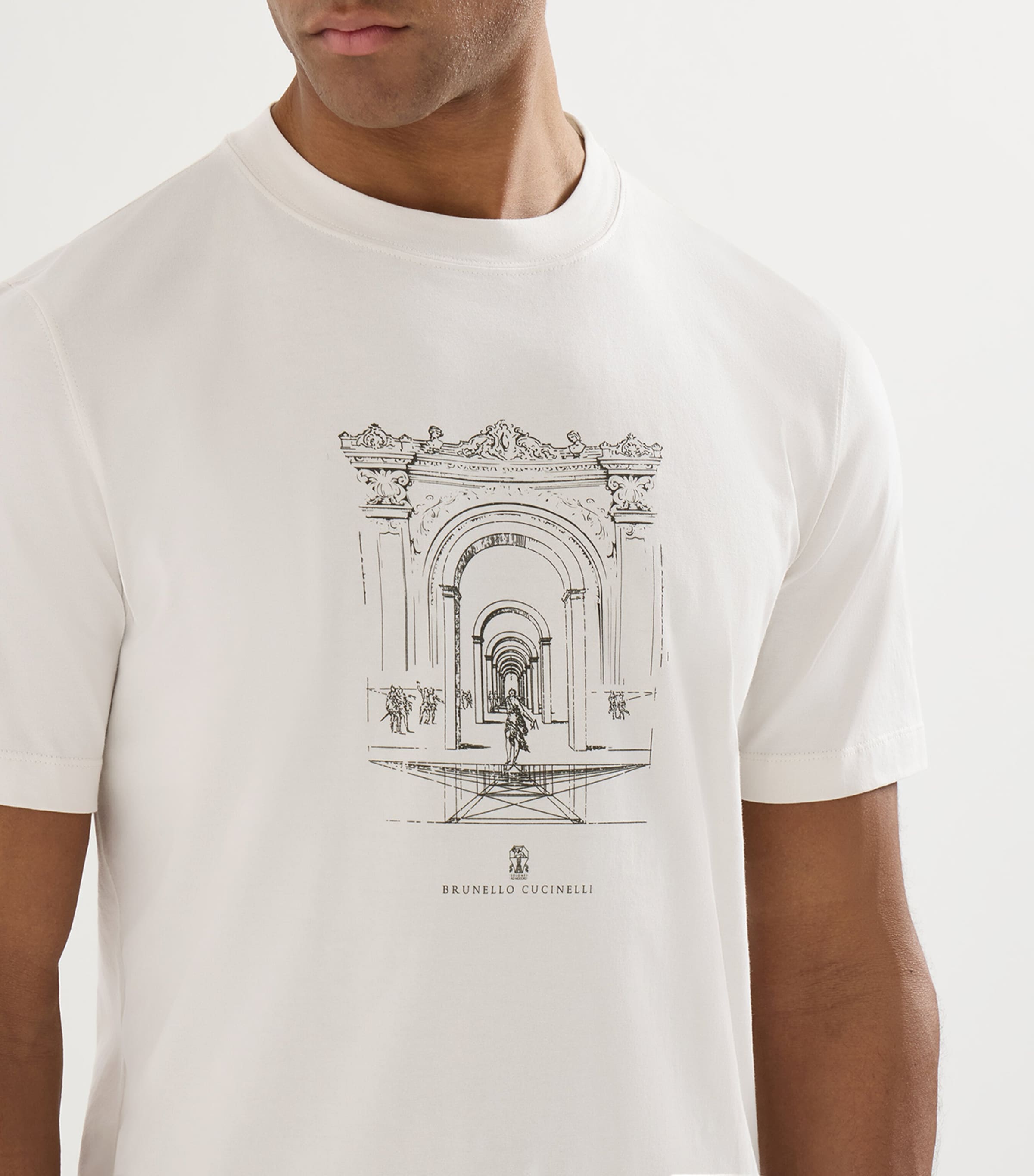Brunello Cucinelli Mens Neoclassical Print T-Shirt Image 6