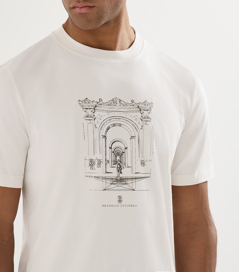Brunello Cucinelli Mens Neoclassical Print T-Shirt Image 6