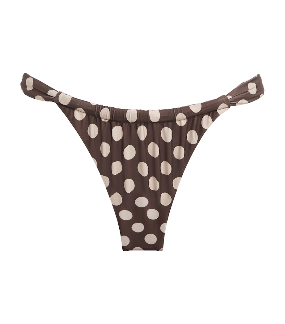 FAITHFULL Womens Andez Polka-Dot Bikini Bottoms Cioccolato Dot Image 1