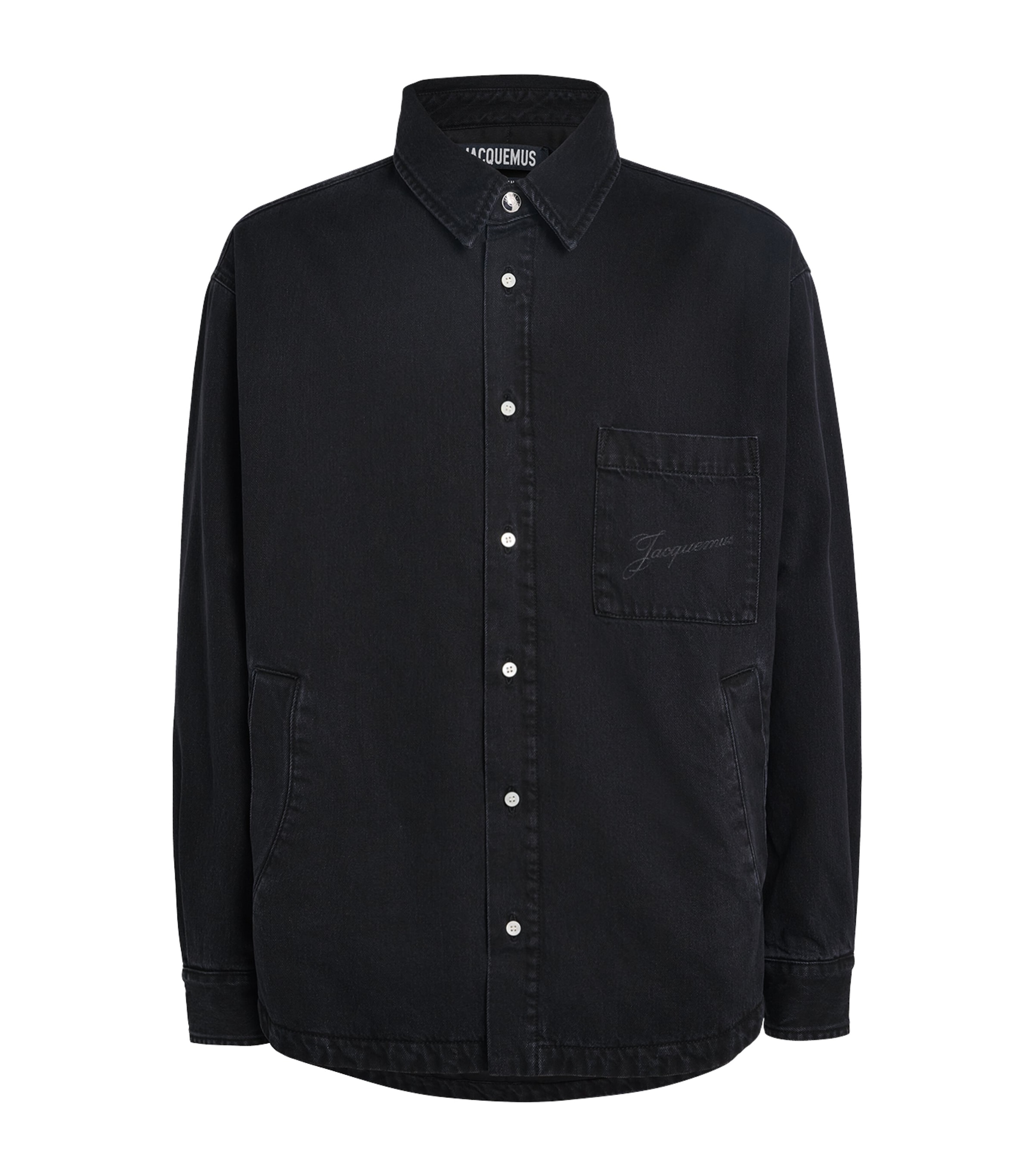 Jacquemus La Chemise Boulanger Quilted Denim Jacket In Black