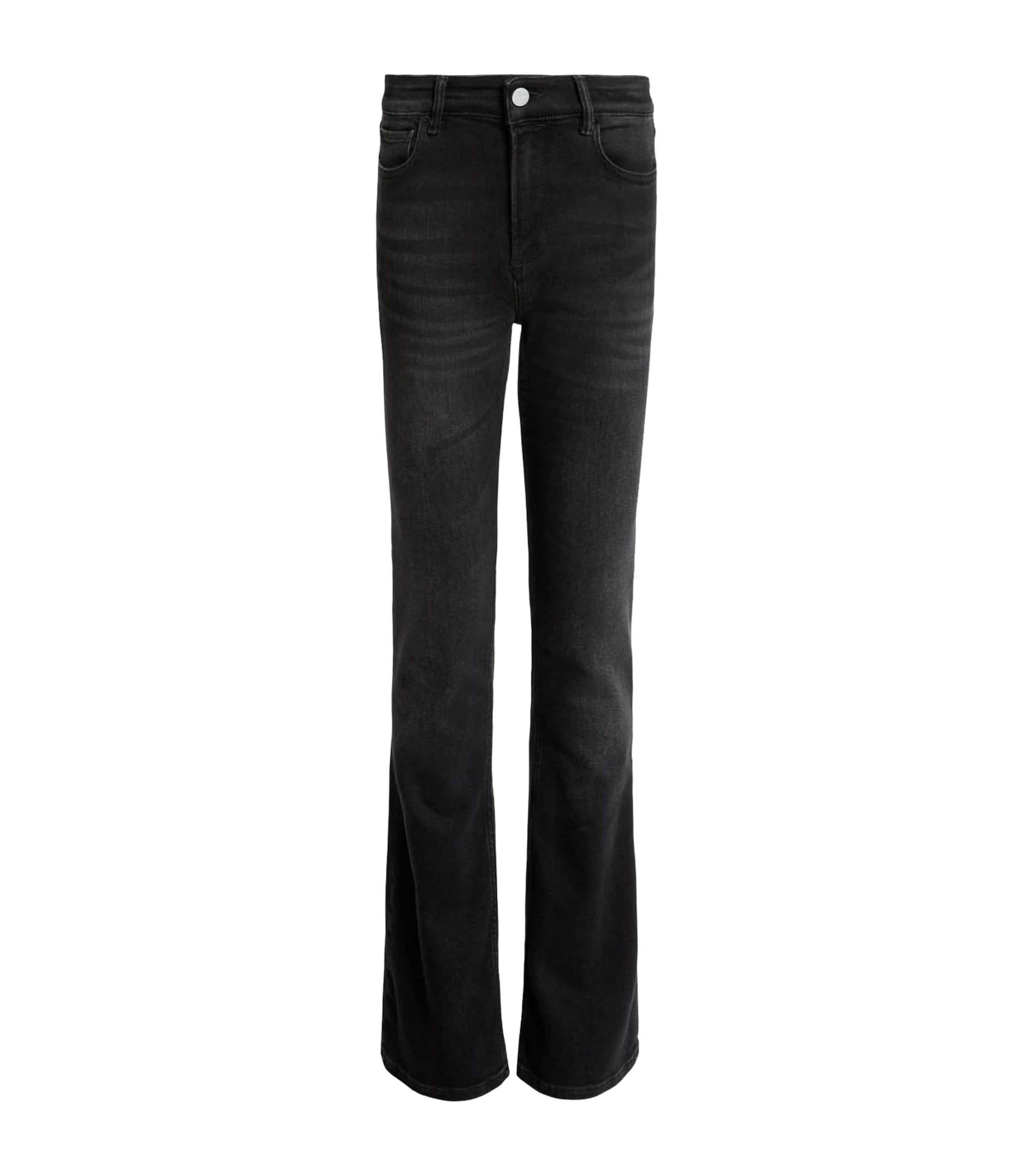 Allsaints Hollis Cargo Bootcut Jeans In Washed Black In Black