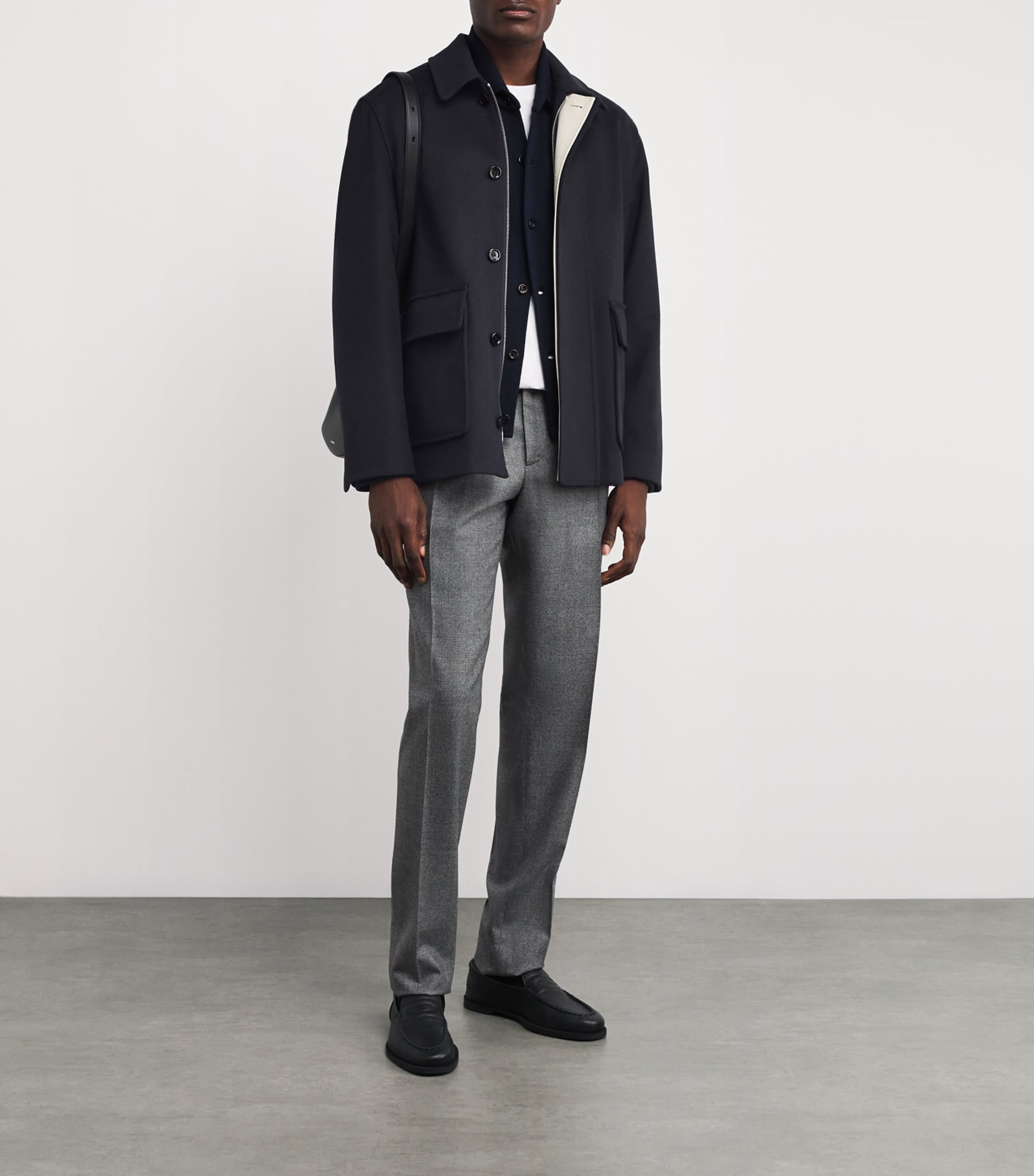 Virgin Wool Overshirt 850 NAVY Image 2