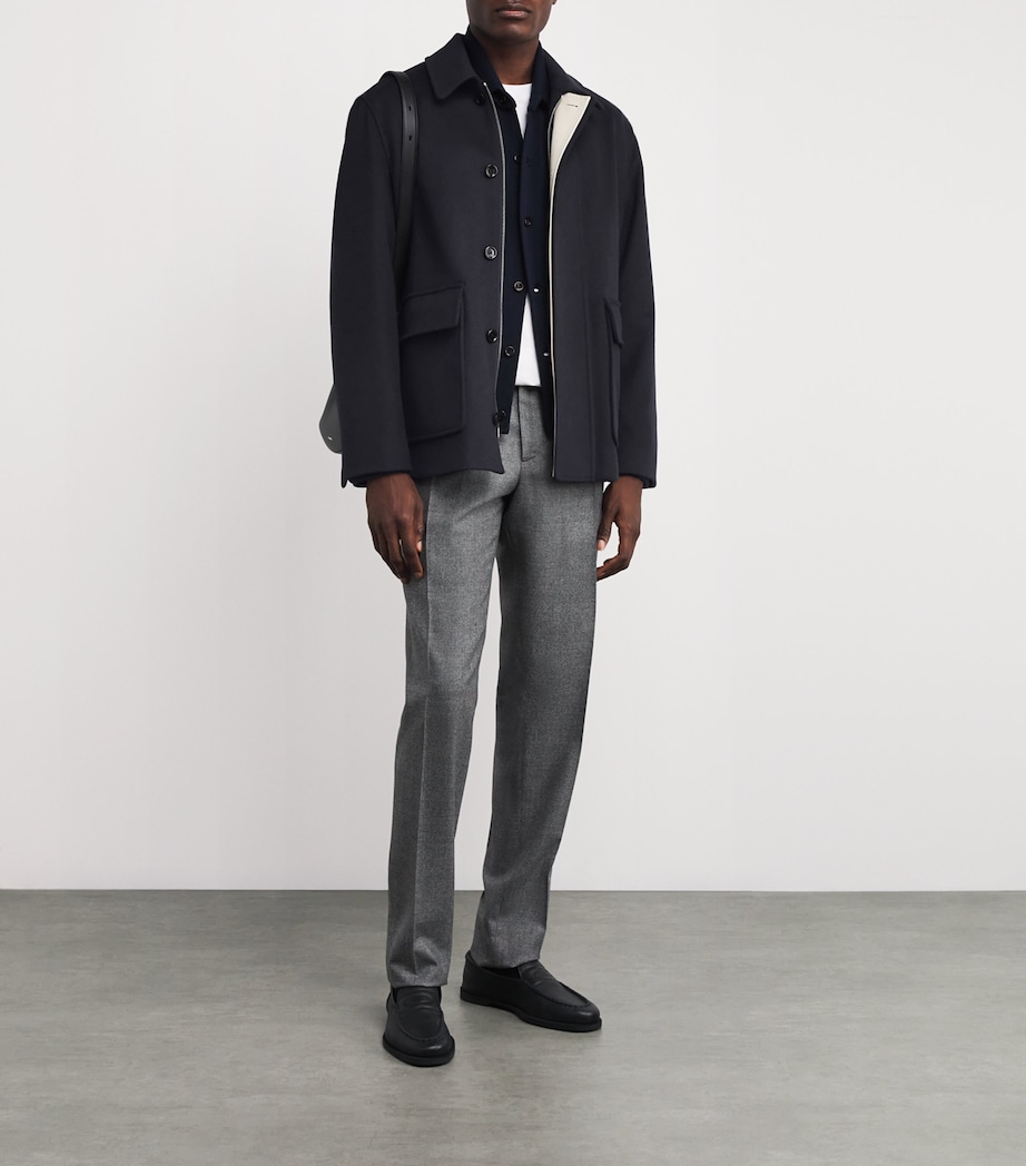 Virgin Wool Overshirt 850 NAVY Image 2