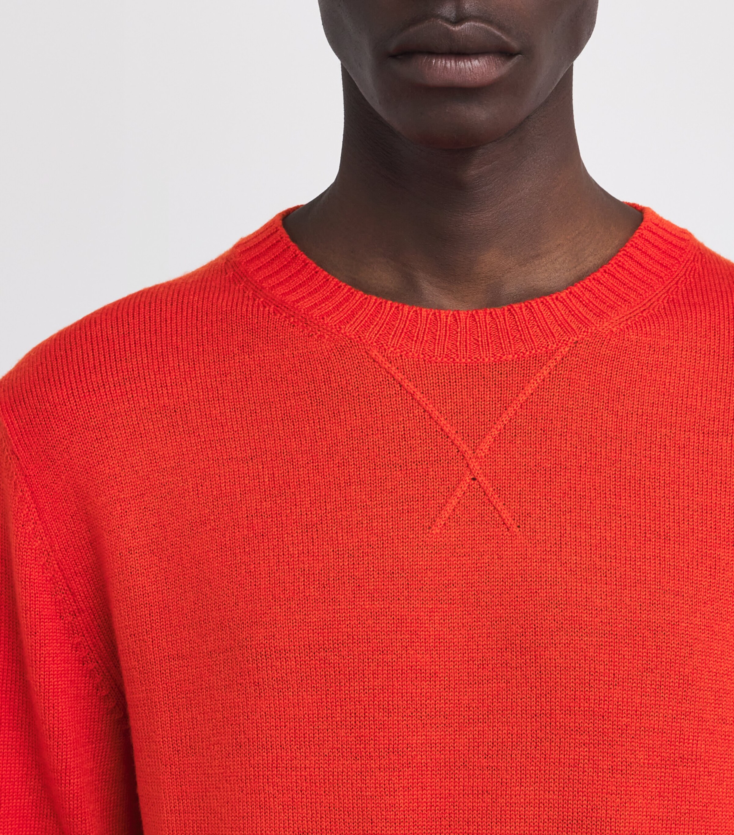 Jil Sander Mens Virgin Wool Crew-Neck Sweater Poppy Image 6