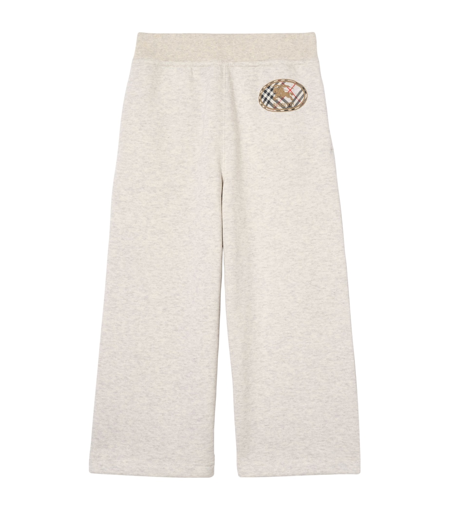 Burberry Kids Cotton Knight Stamp Sweatpants (14 Years) White Melange Image 1