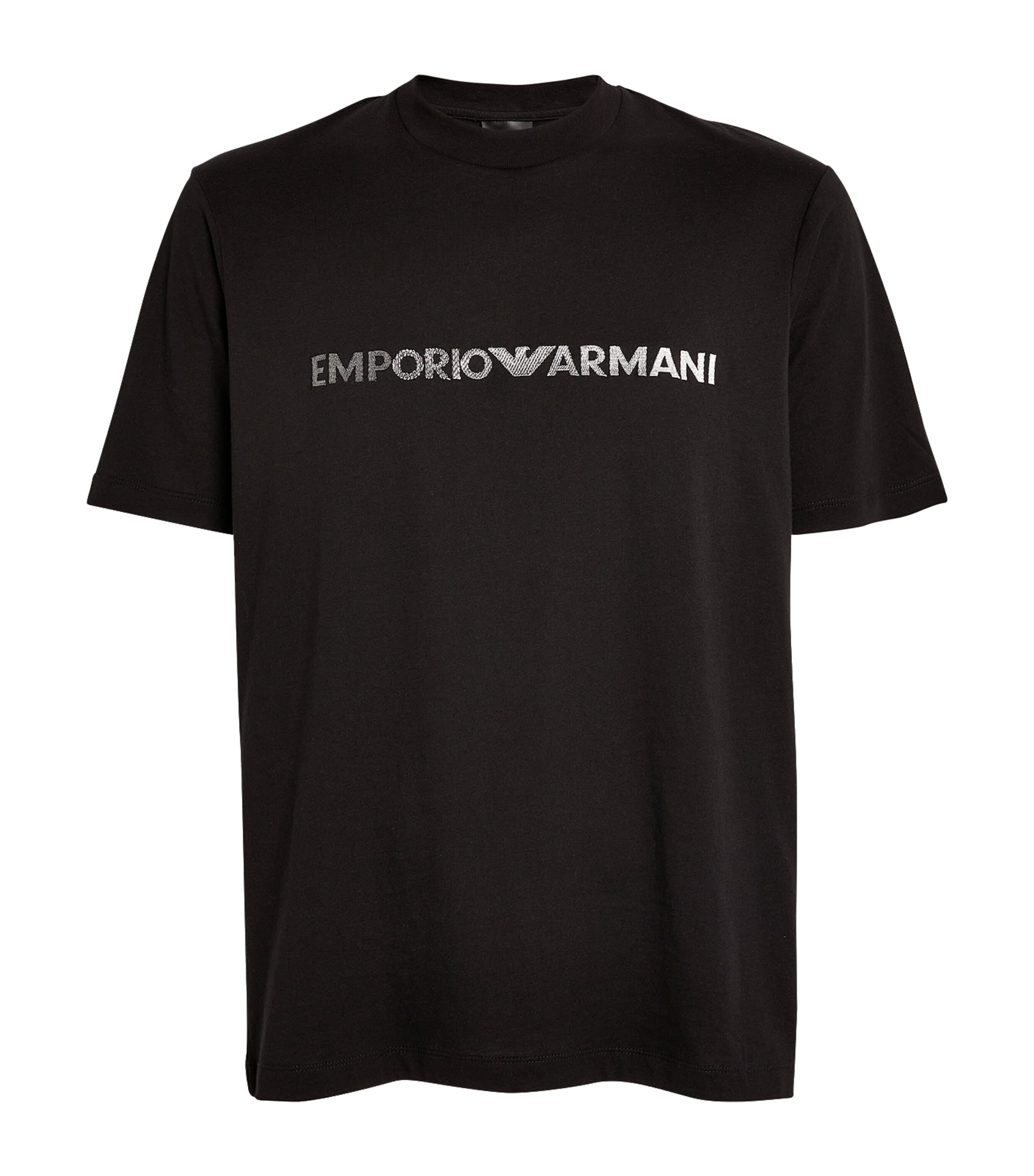 【関税 送料無料】EMPORIO ARMANI ロゴ コットン Tシャツ Emporio Armani Cotton Embroidered-Logo T-Shirt | Harrods US