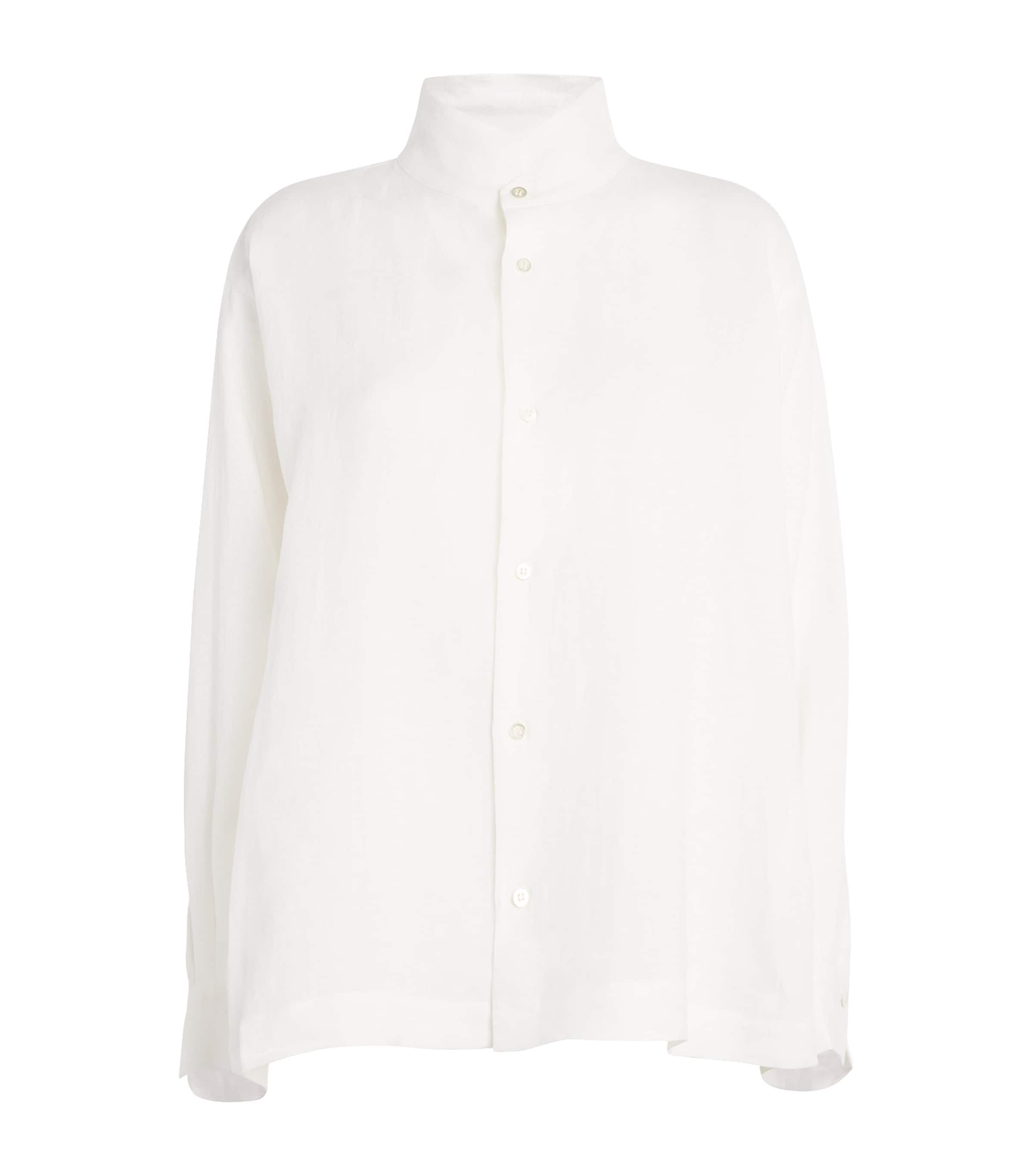 Eskandar Linen Caucasus Shirt In White