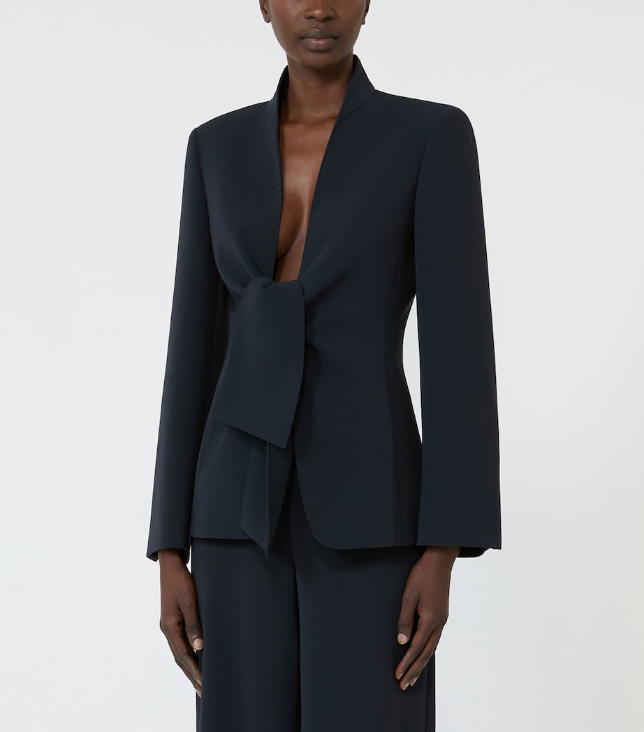 Max Mara Womens Sash-Tie Blazer Midnightblue Image 3