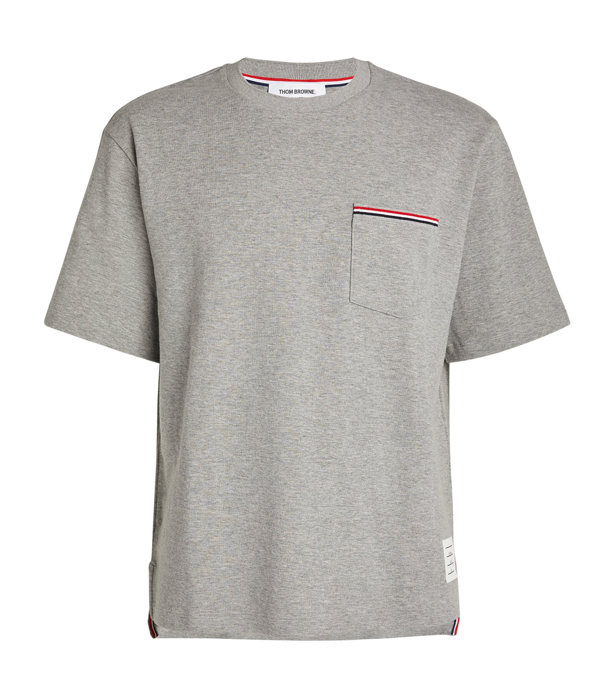 Thom Browne Gray Oversized Short Sleeve Pocket T-shirt In Grey