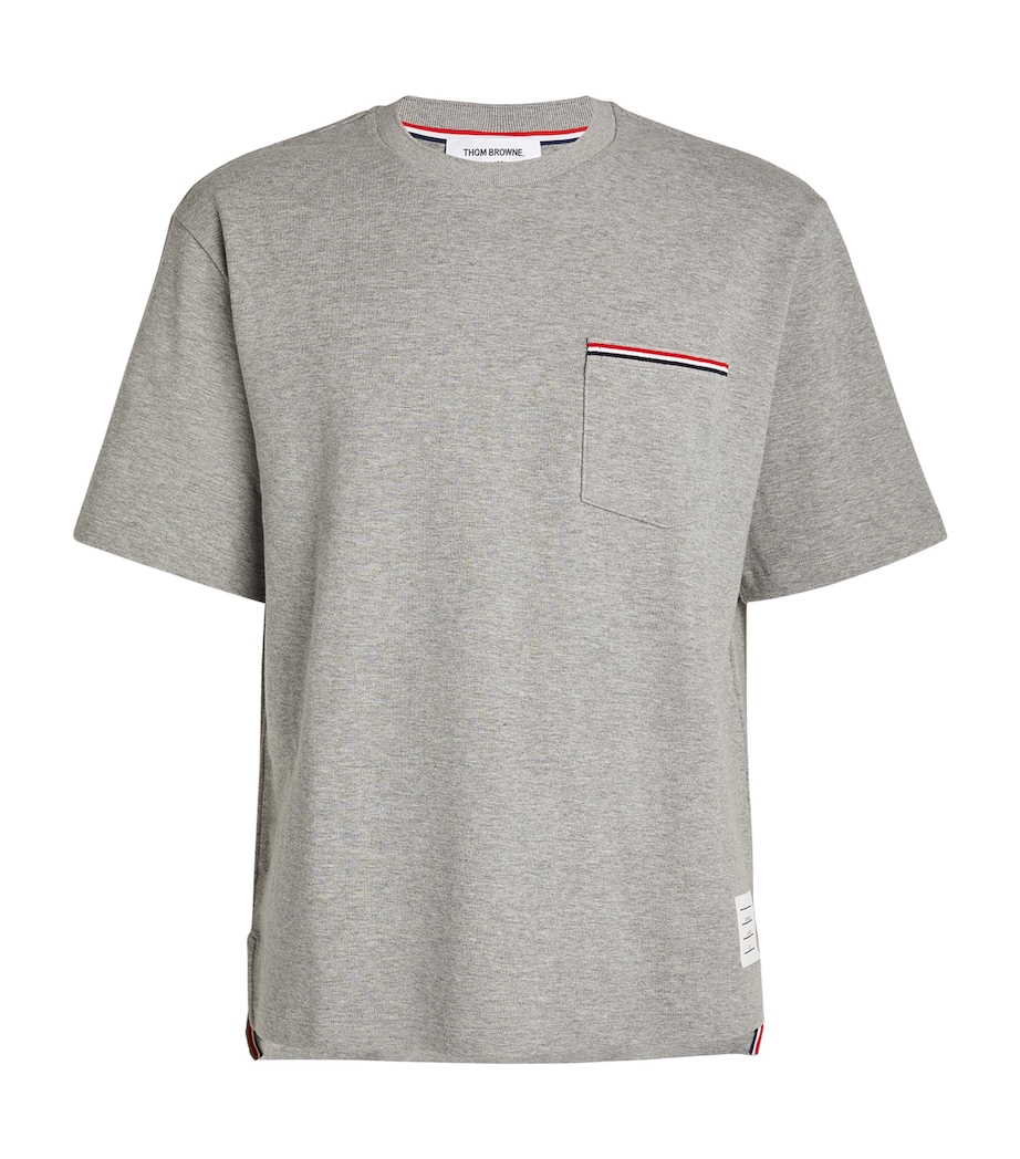 Oversized Tricolour Pocket T-Shirt LT GREY Image 1