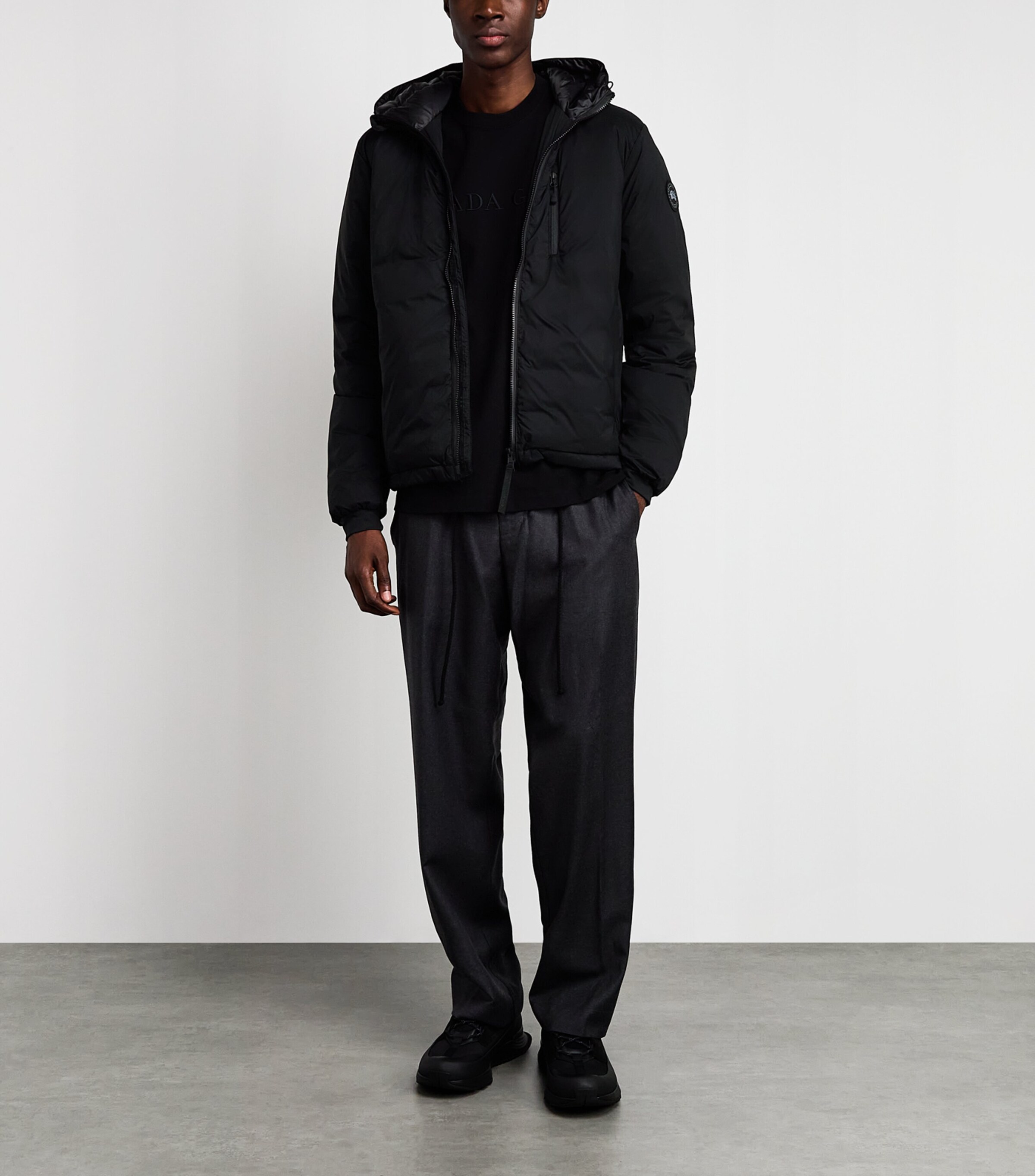 Canada Goose Mens Lodge Hooded Jacket Black Image 2