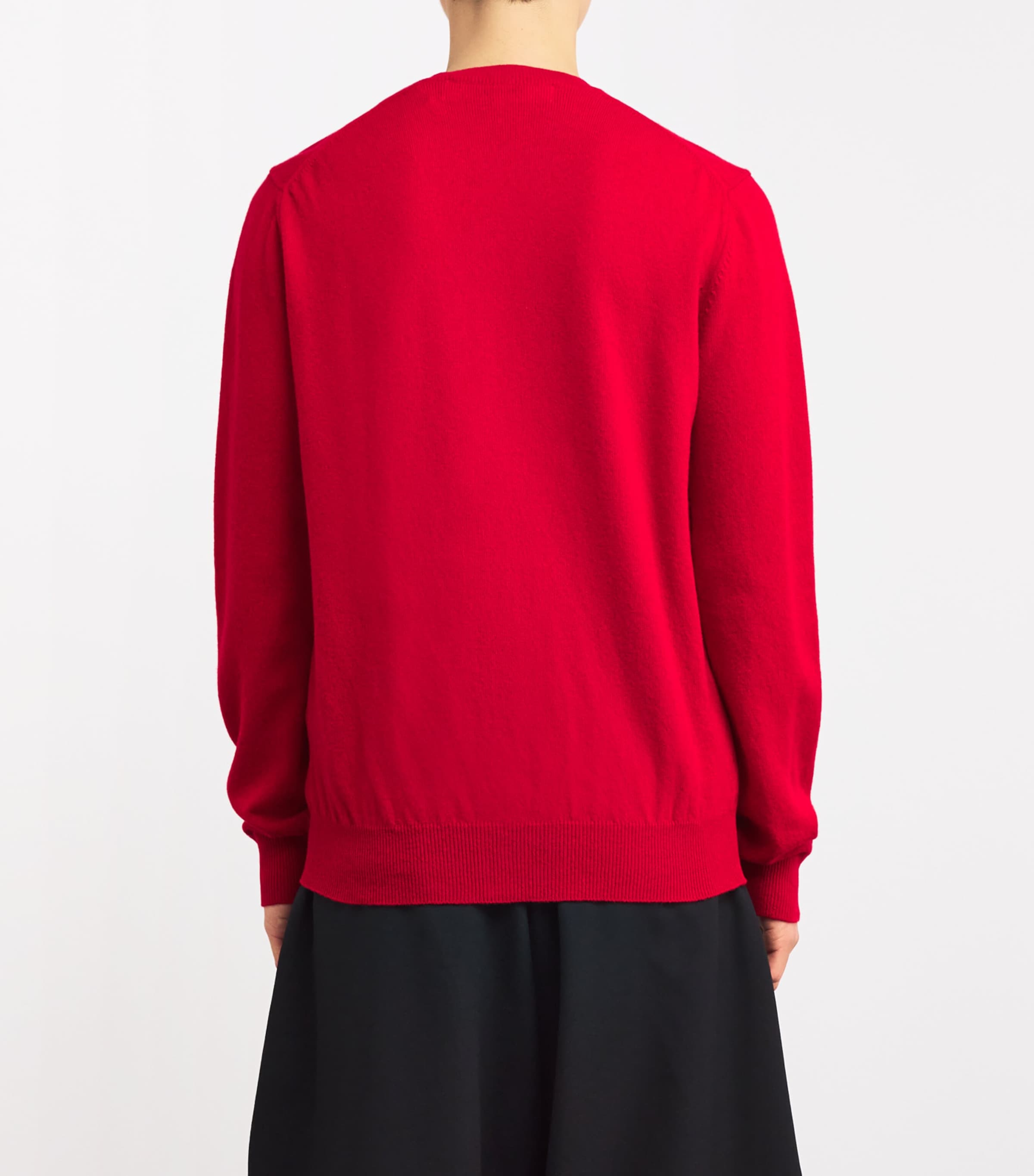 Comme Des Garçons Play Mens Wool Heart Cardigan Red Image 4