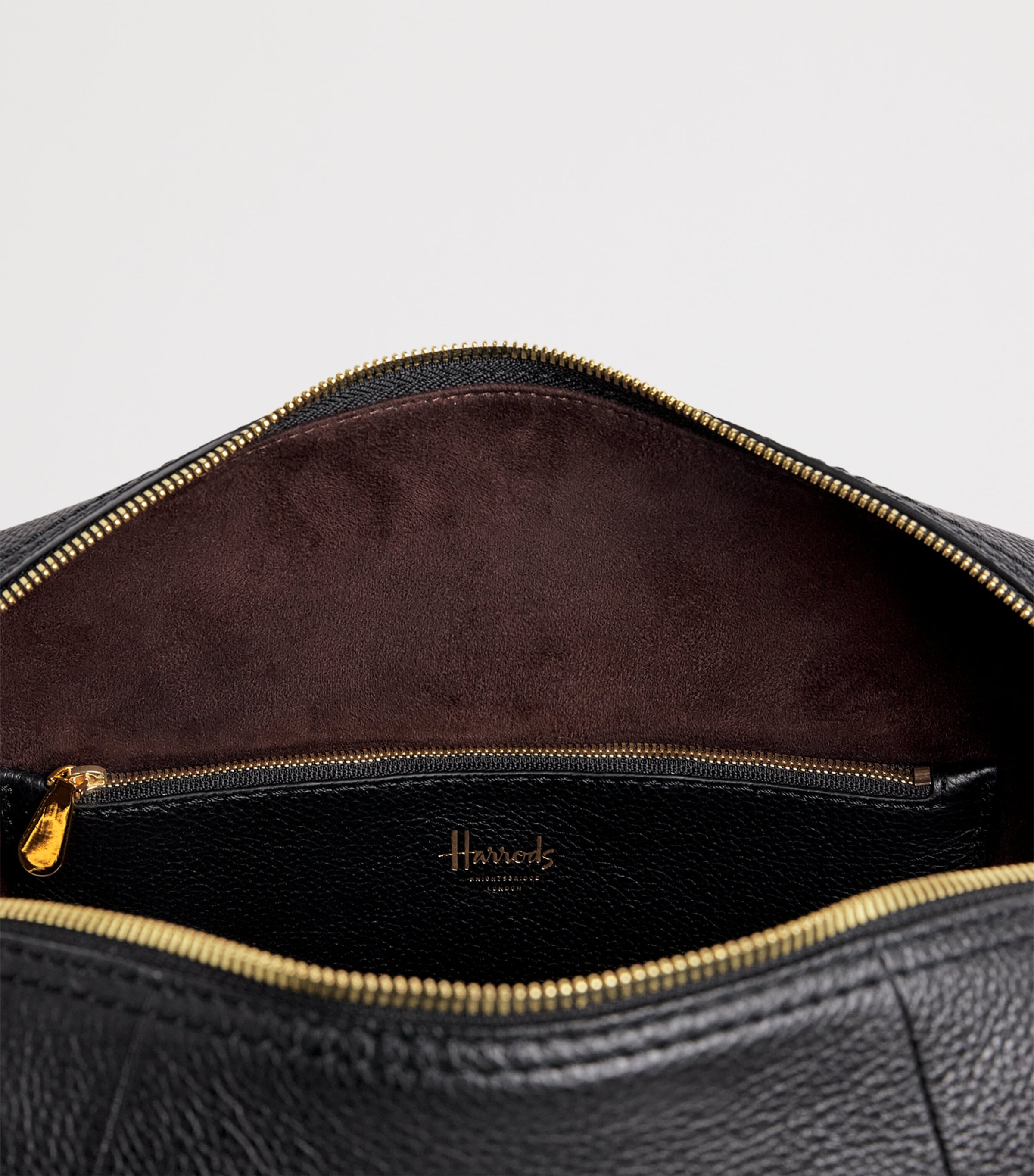 Harrods Medium Leather Wren Shoulder Bag Black Image 3
