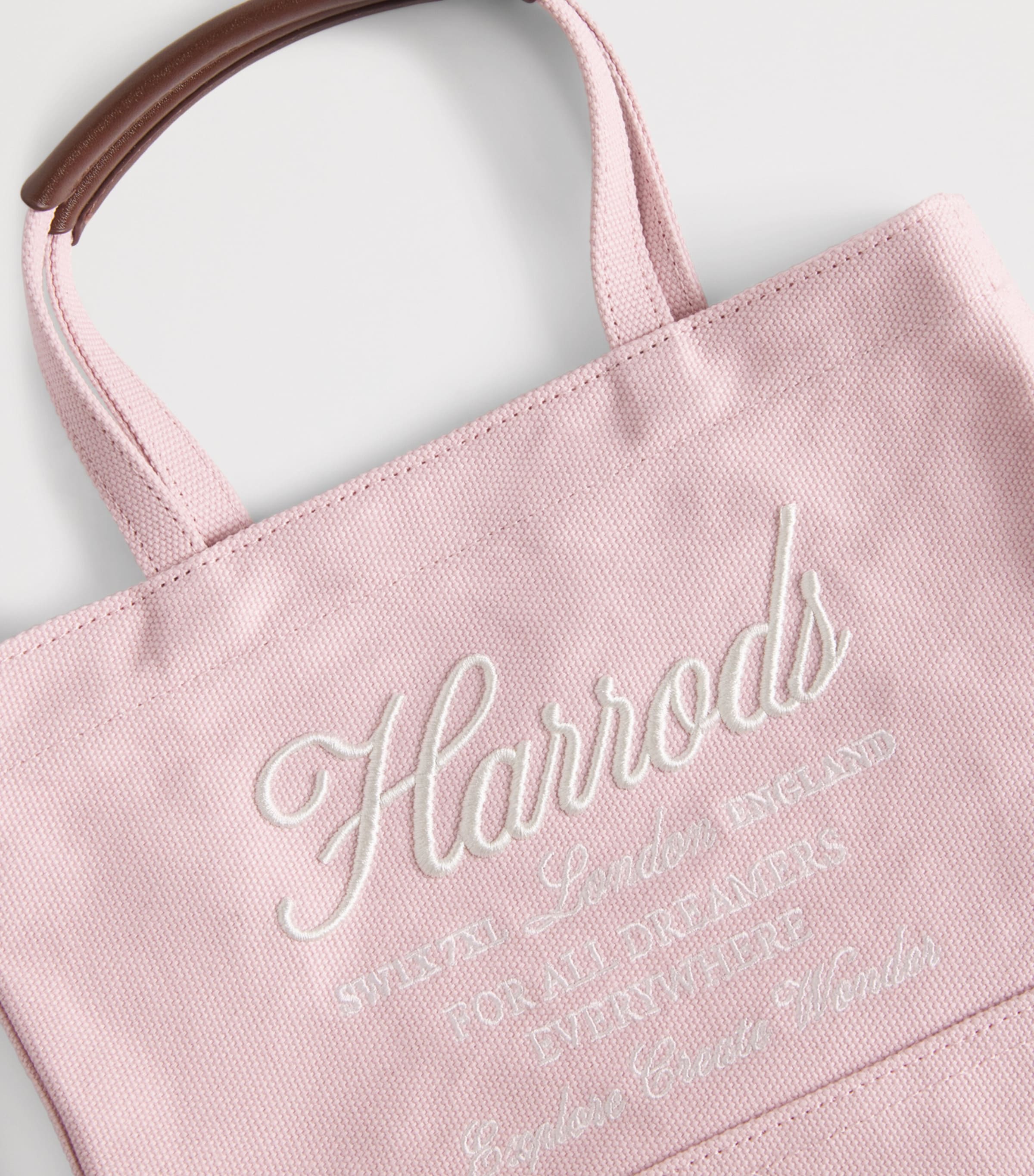 Small Embroidered Logo Tote Bag PINK Image 6