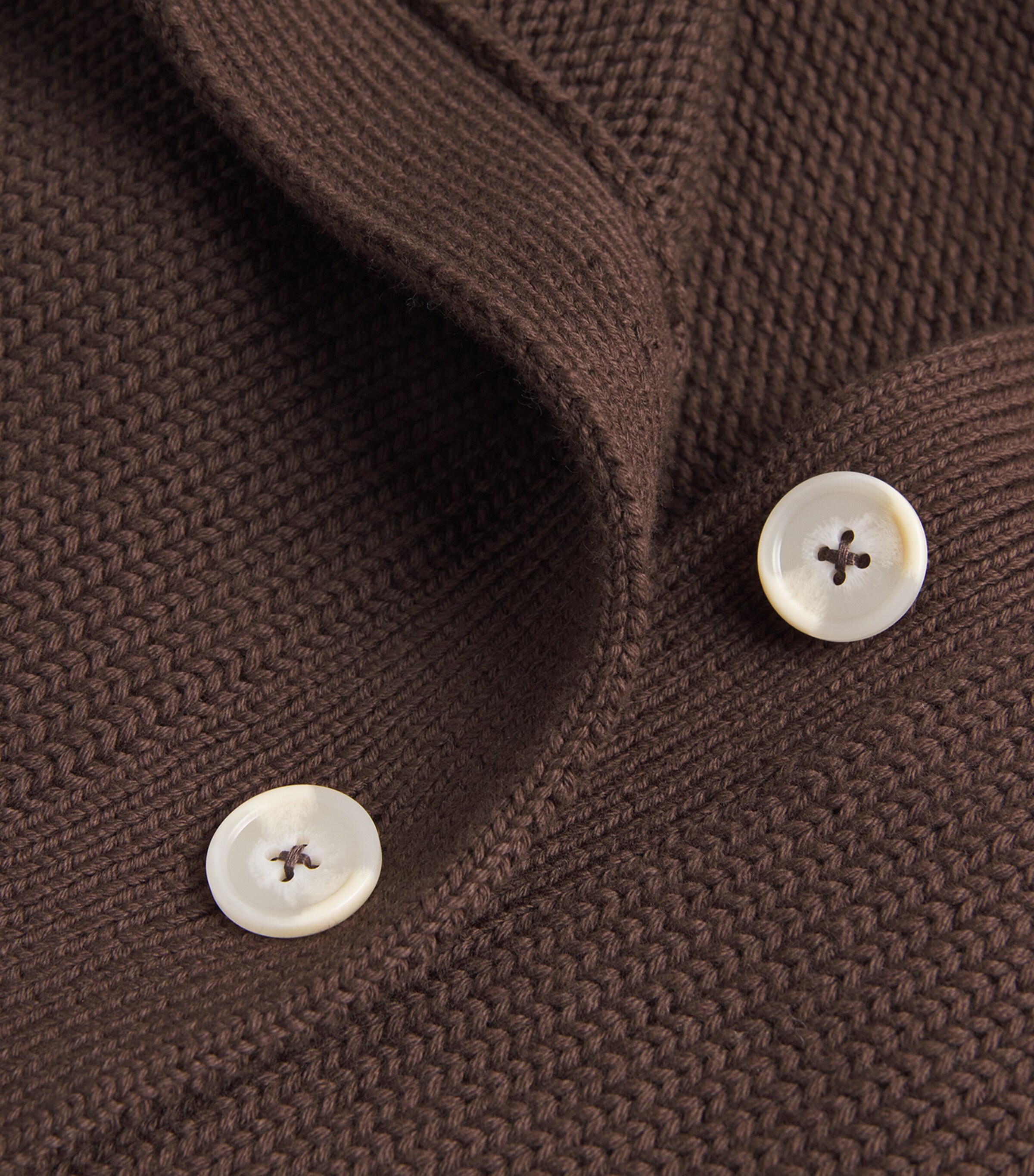 ME+EM Womens Cotton Cropped Cardigan Warm Chocolate Image 5