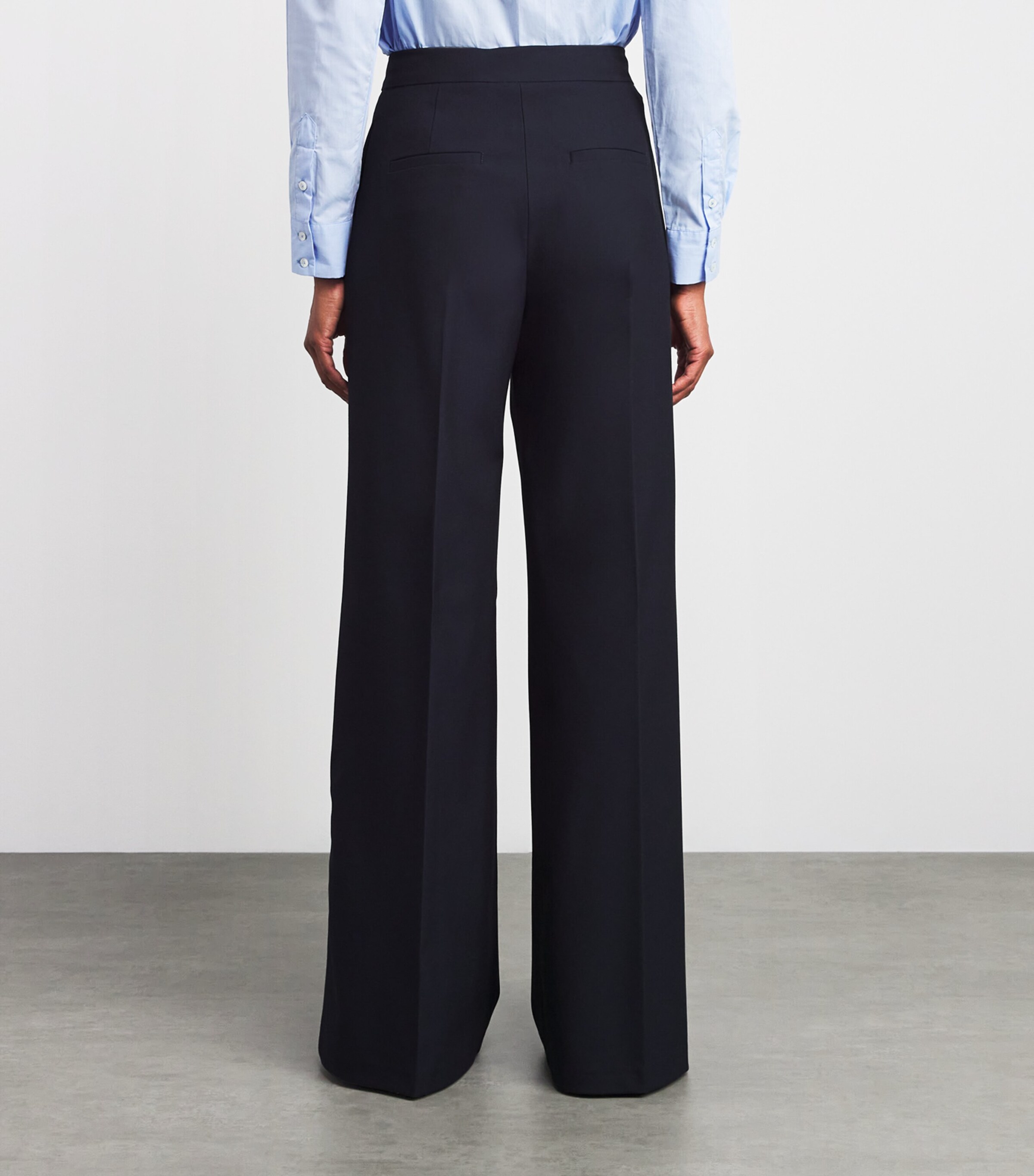 Wide-Leg Trousers NAVY Image 4