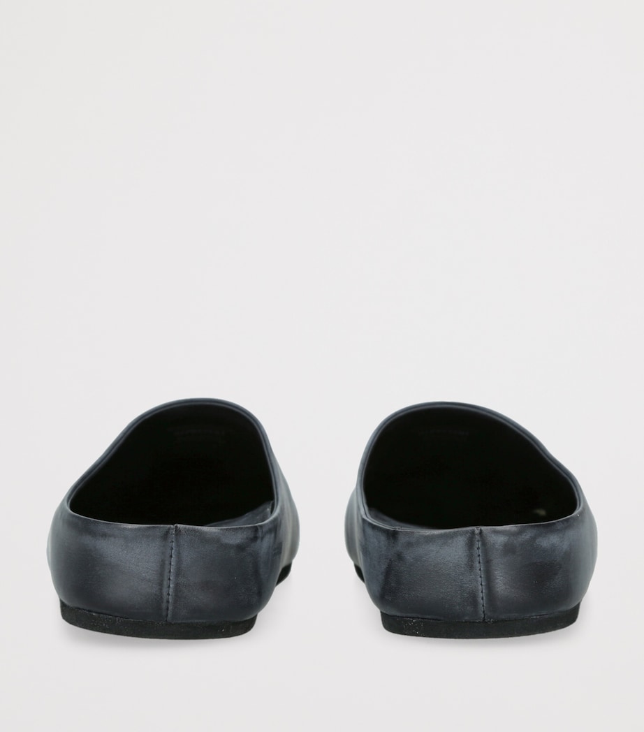 Leather Distressed Mules BLACK Image 2