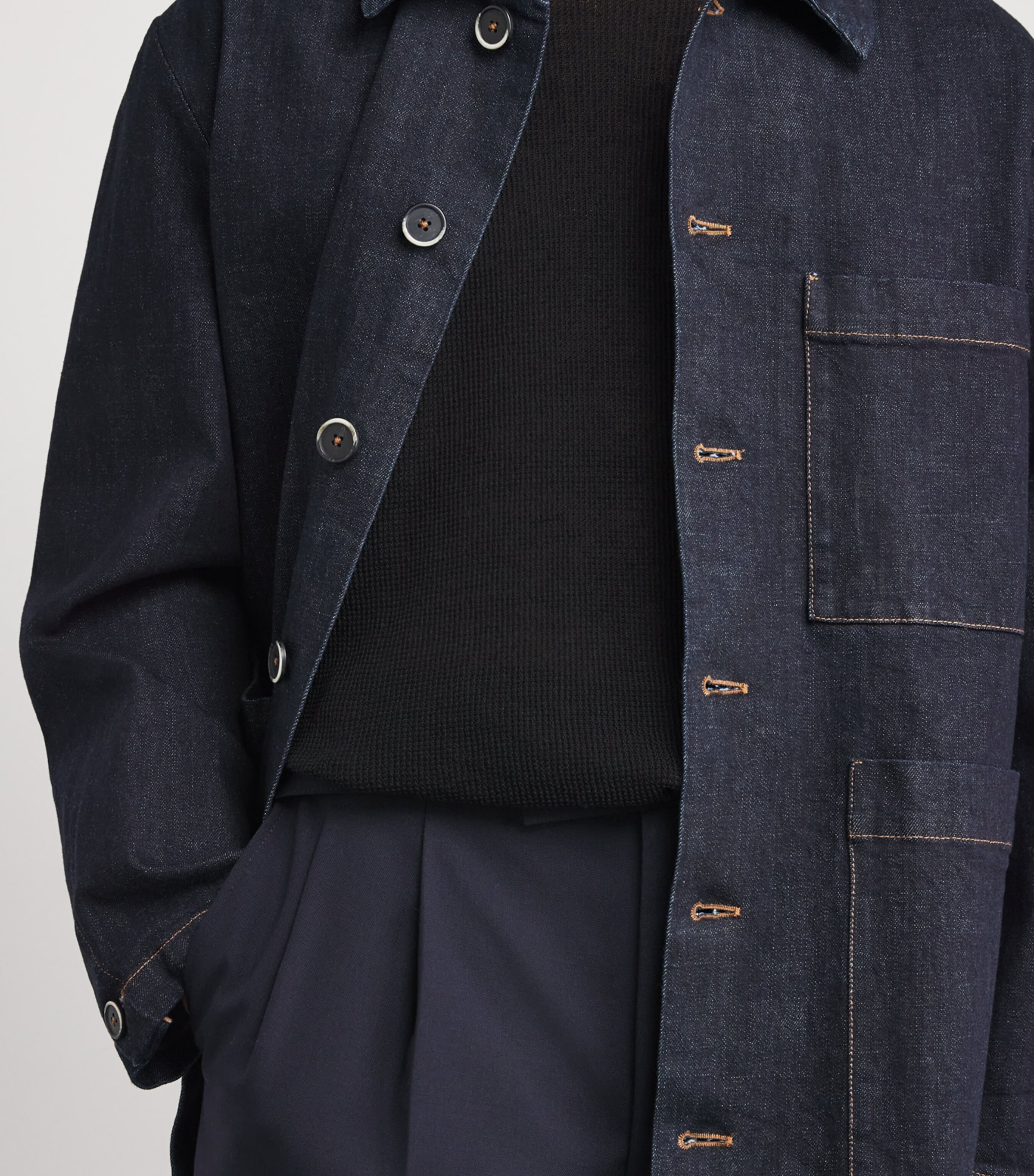 Linen-Cotton T-Shirt 590 NERO Image 6