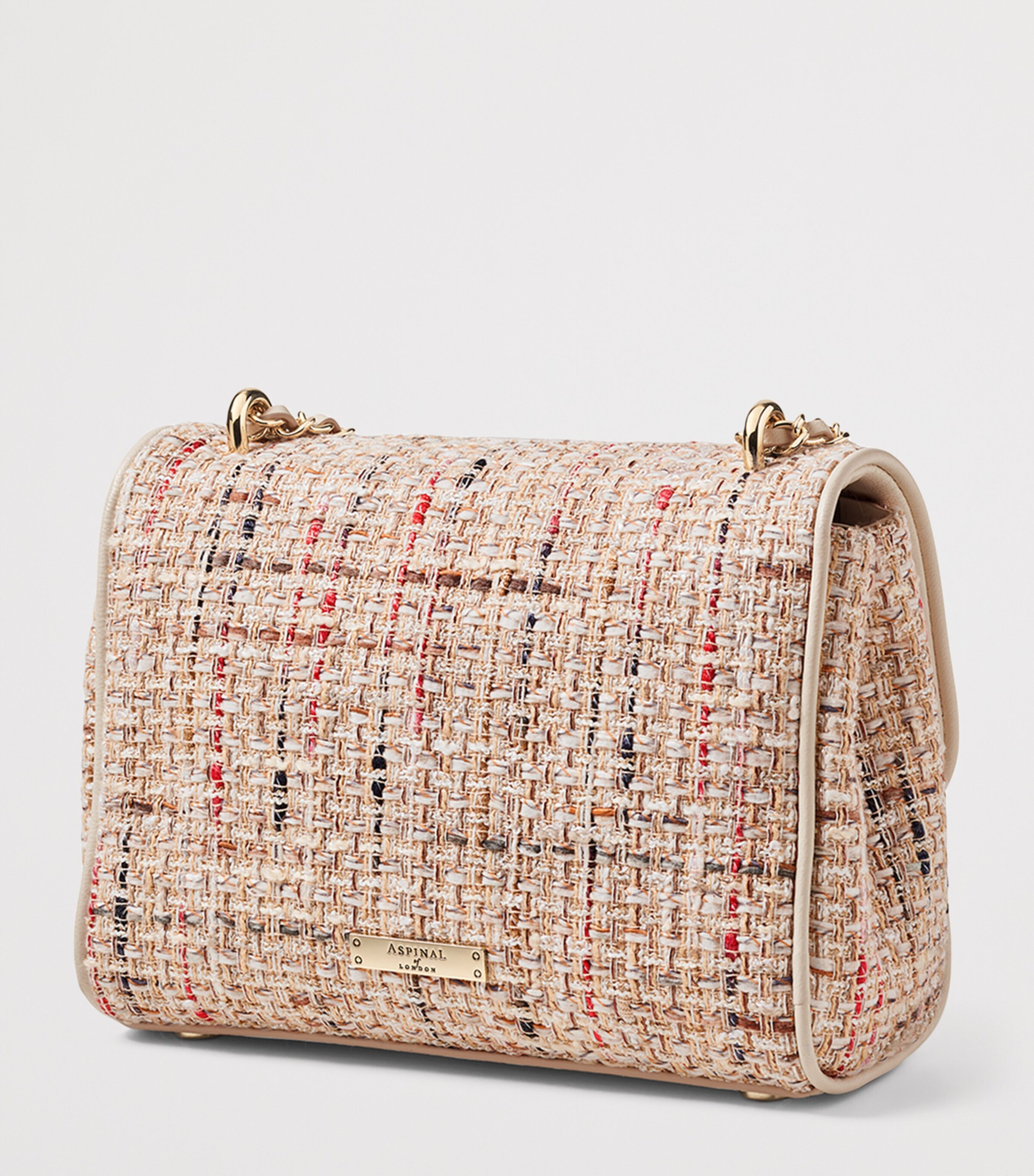 Aspinal Of London Tweed Lottie Cross-Body Bag Neutral Image 3