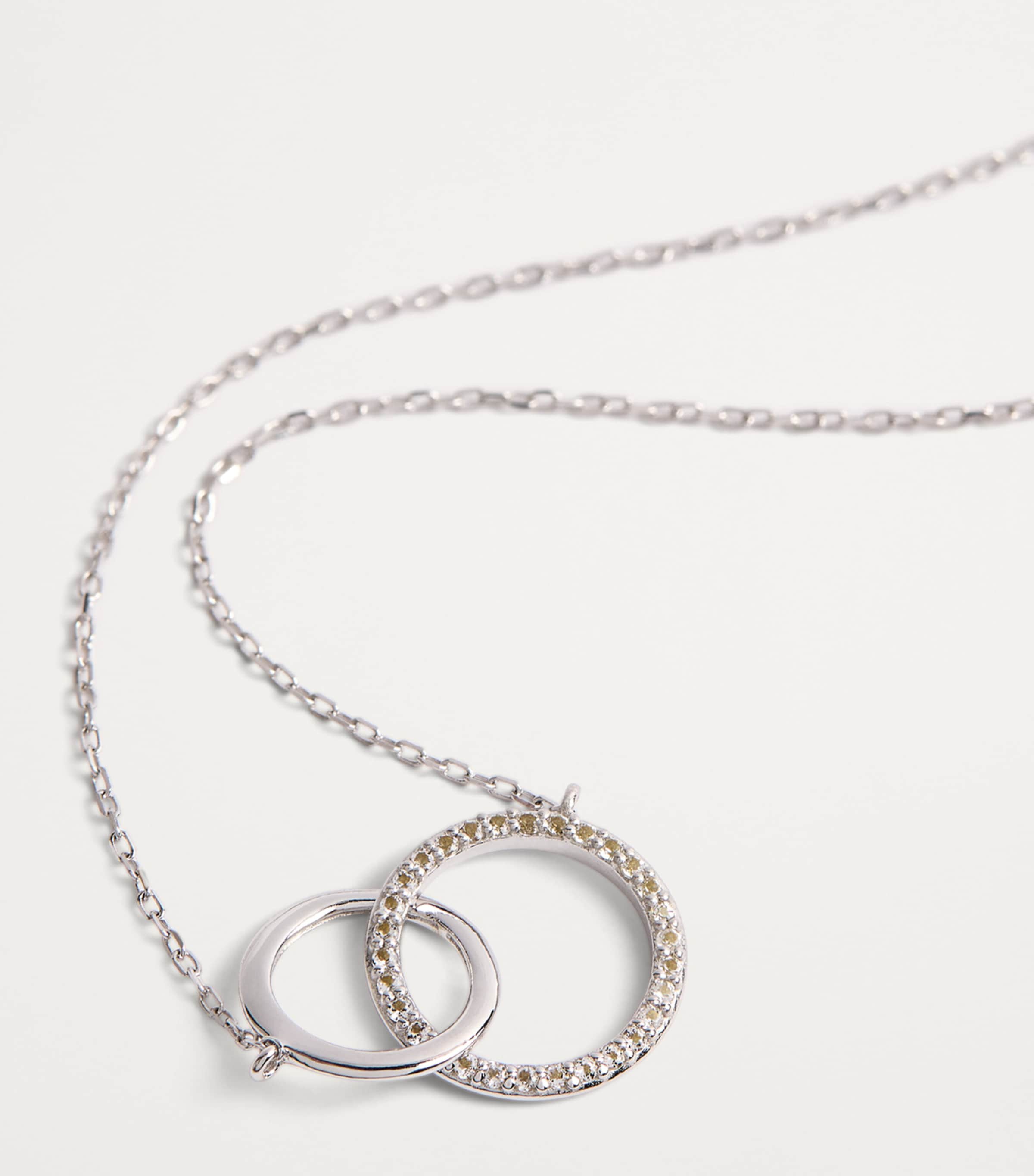 Astrid & Miyu White Gold and Topaz Orbit Necklace White Gold Image 5