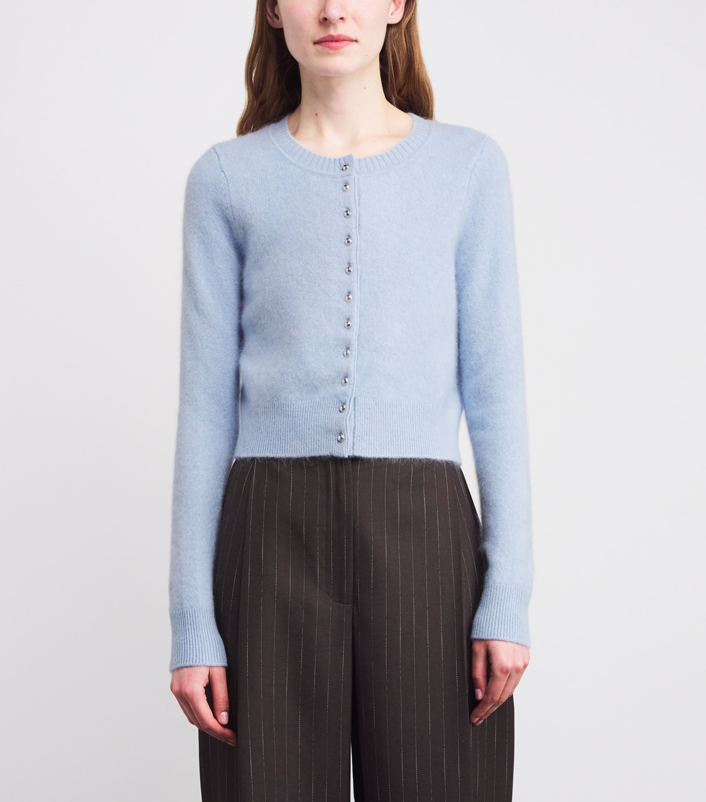 Wool Brushed Cardigan SKY Image 3