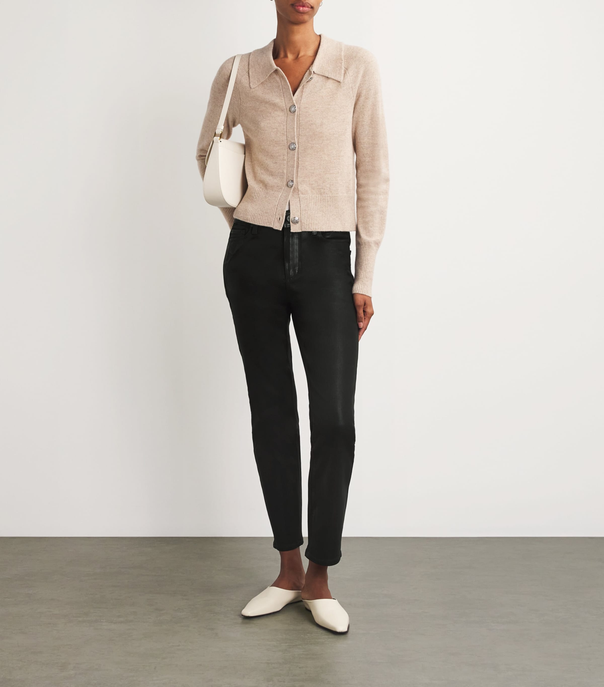 Coated Cindy Cropped Jeans BLACK FOG LUXE Image 2