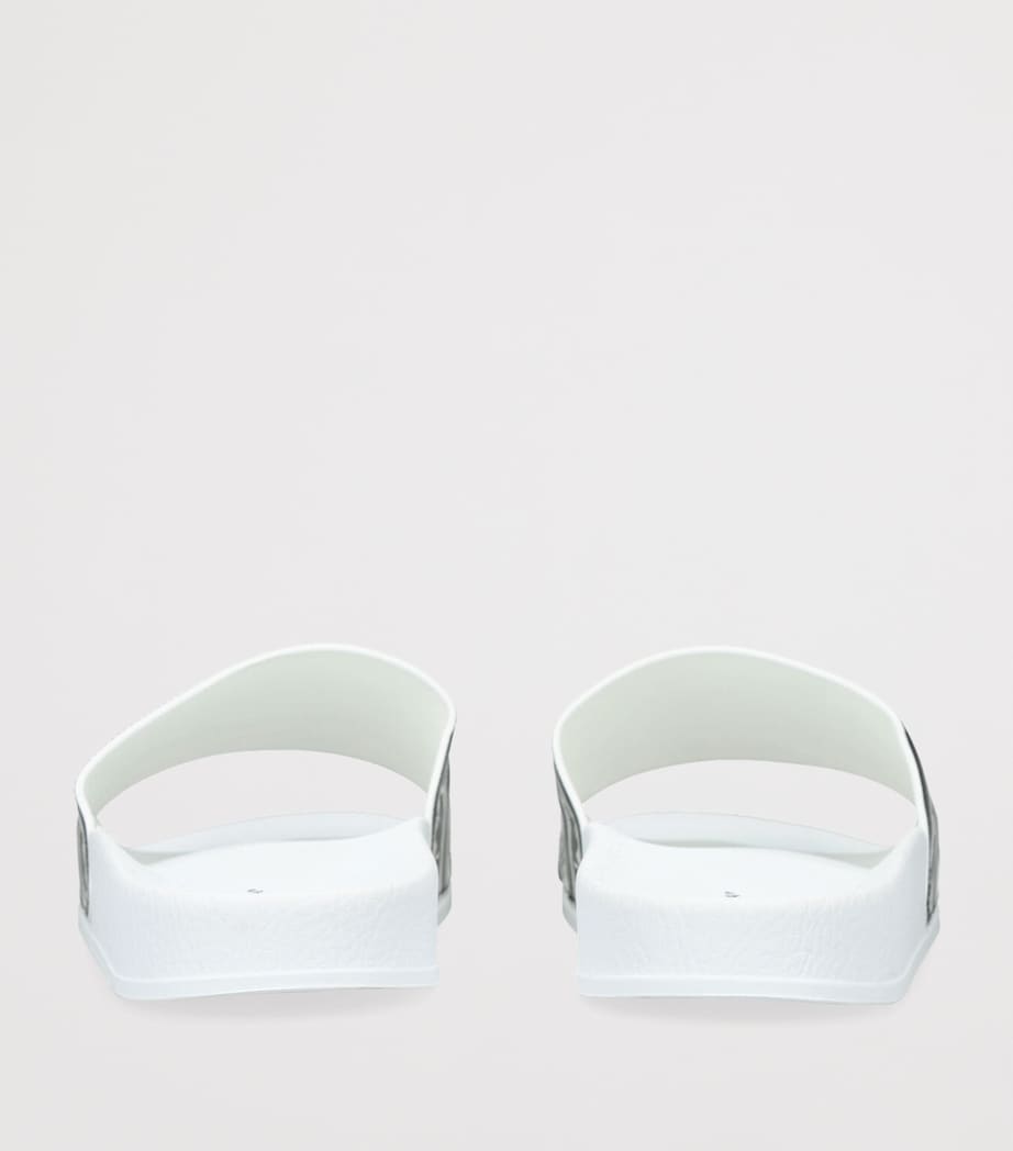 Leather Majolica Slides WHITE/BLK Image 2