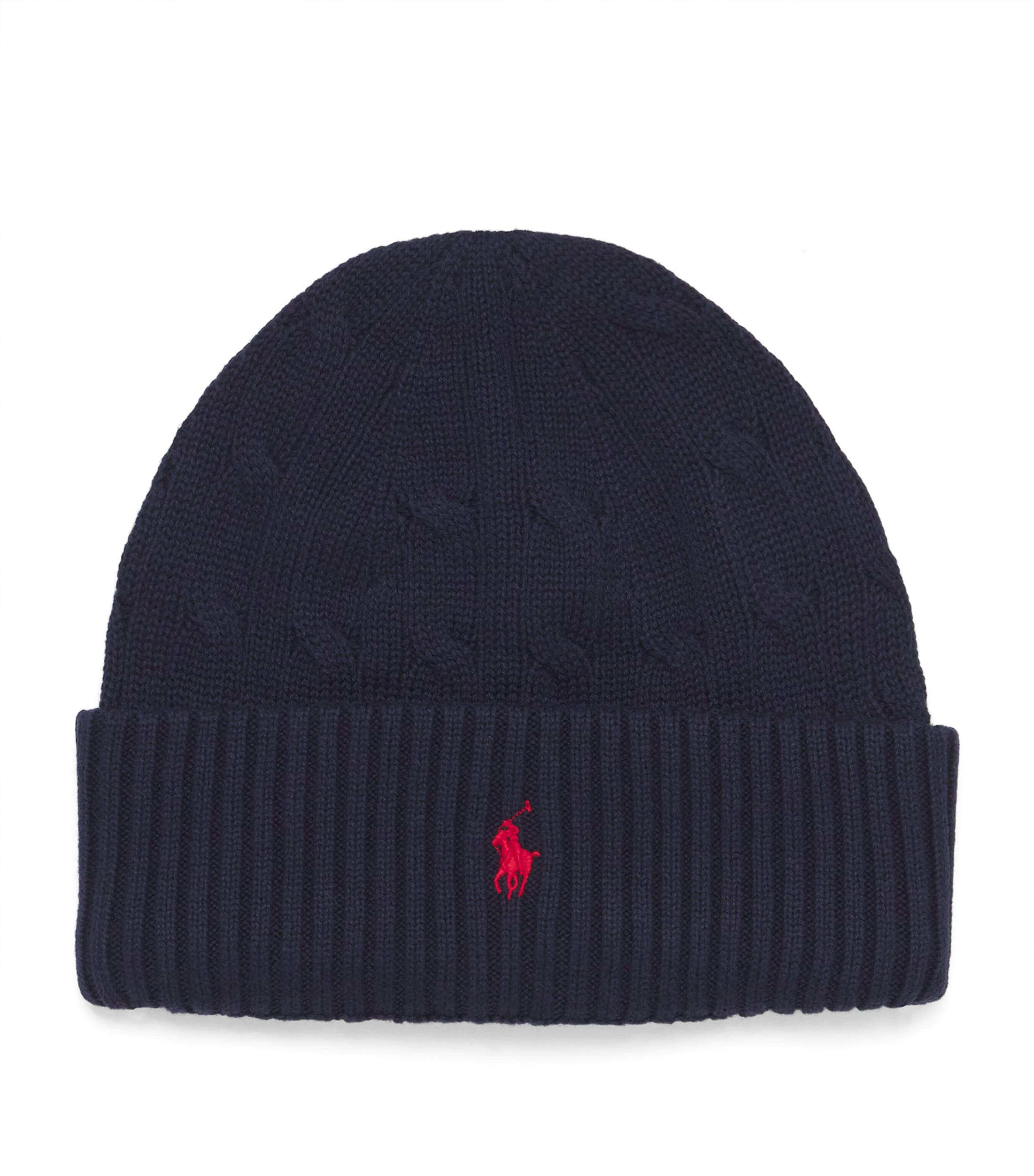 Ralph Lauren Cotton Logo Beanie In Black