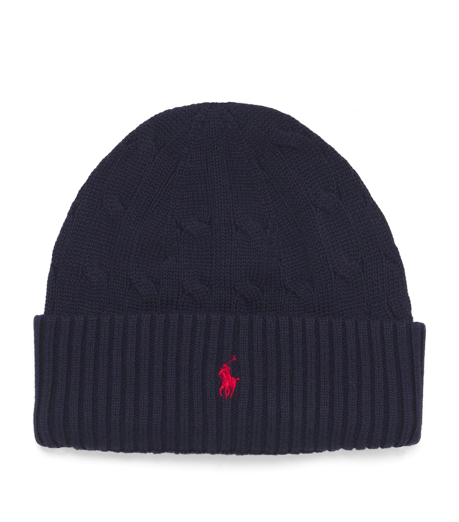 Cotton Logo Beanie NAVY Image 1