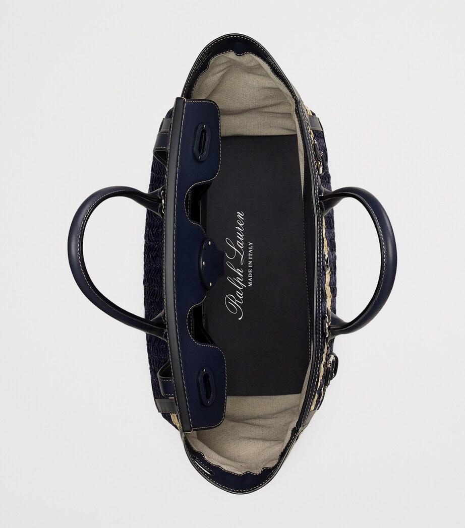 Straw Soft Ricky 33 Top-Handle Bag NAVY/NATURAL Image 9