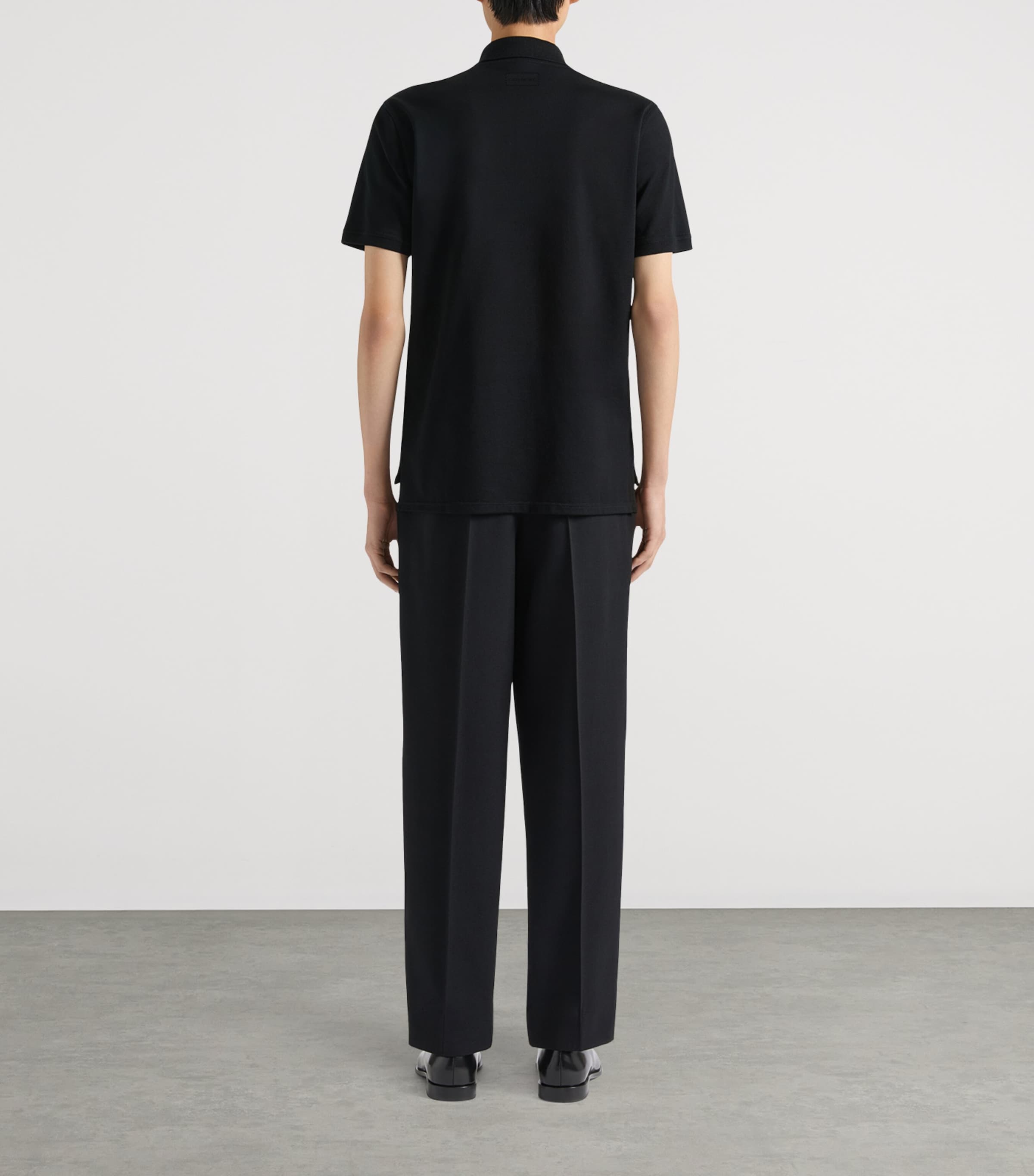 Cotton Embellished Polo Shirt BLACK Image 3