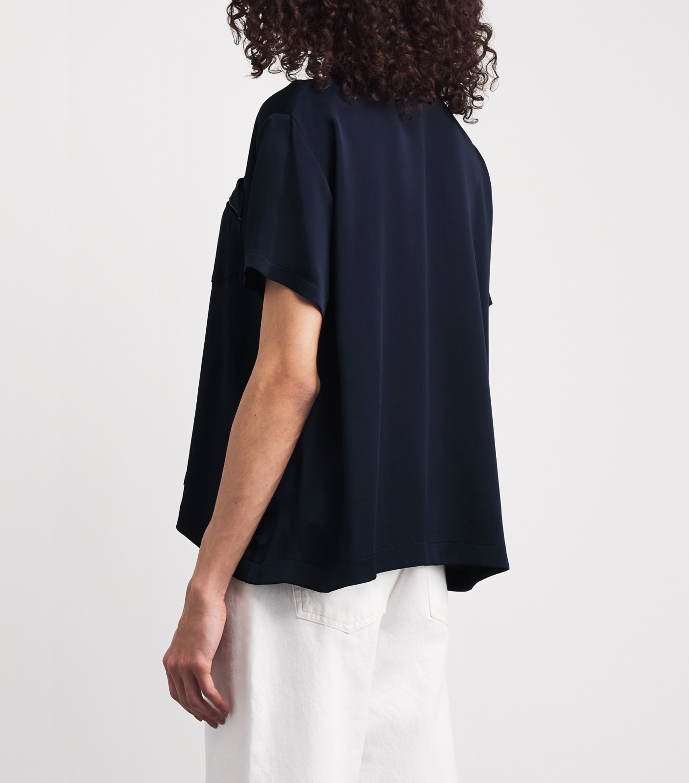 Fabiana Filippi Womens Embellished V-Neck T-Shirt Blu Notte Image 5