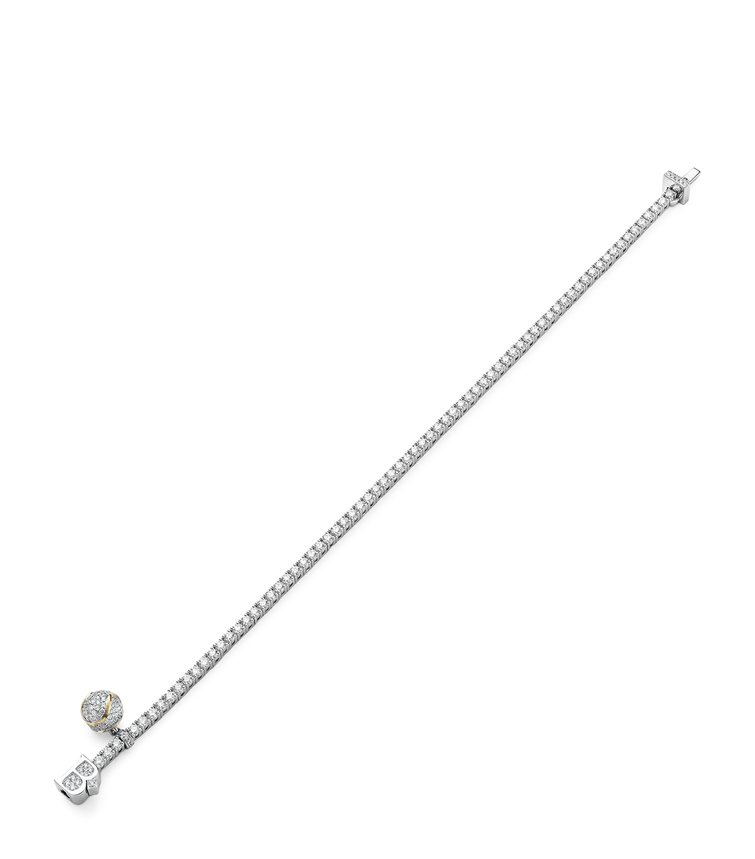 Boodles Platinum And Diamond Tennis Bracelet In Silver