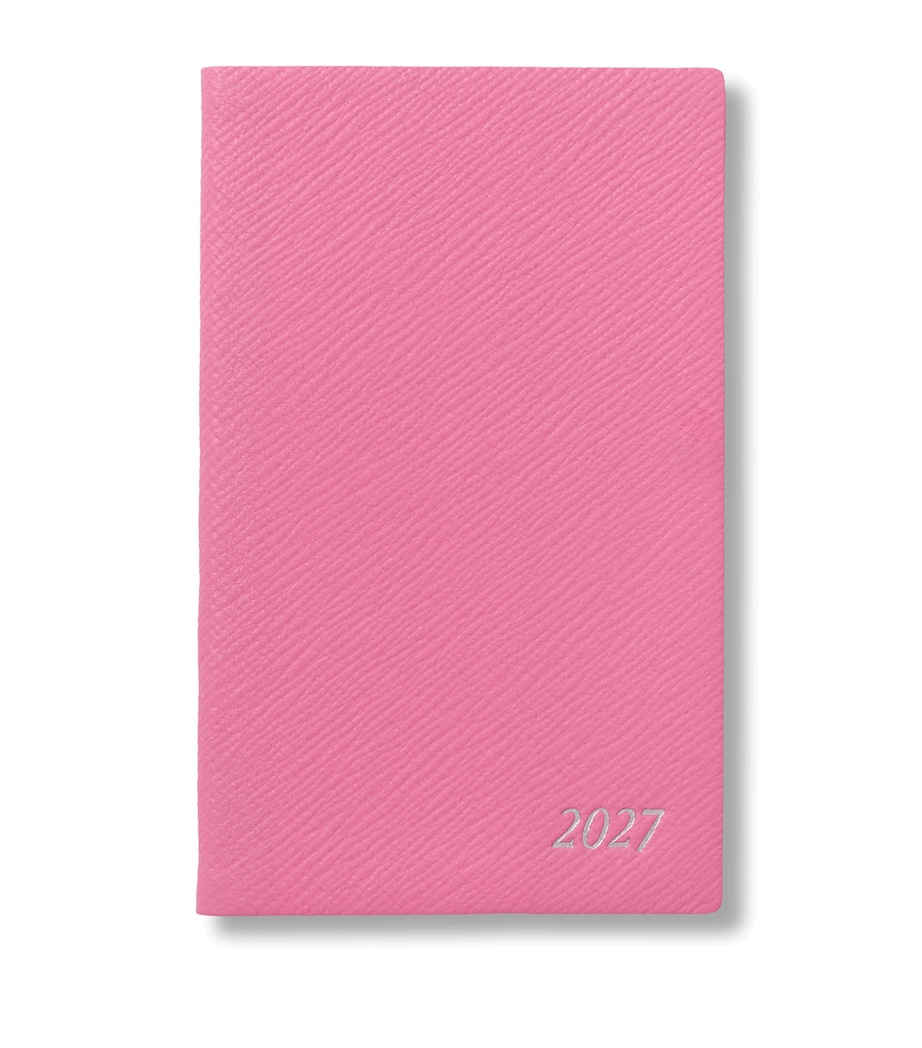Smythson Leather Panama Weekly Diary 2027 Flamingo Image 1
