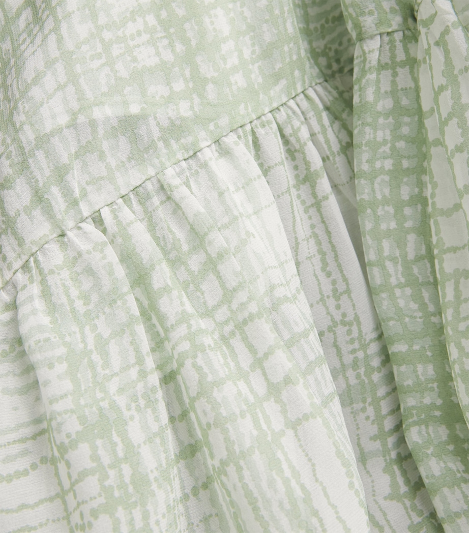 Kiton Womens Silk Printed Midi Skirt Mint Green Image 6