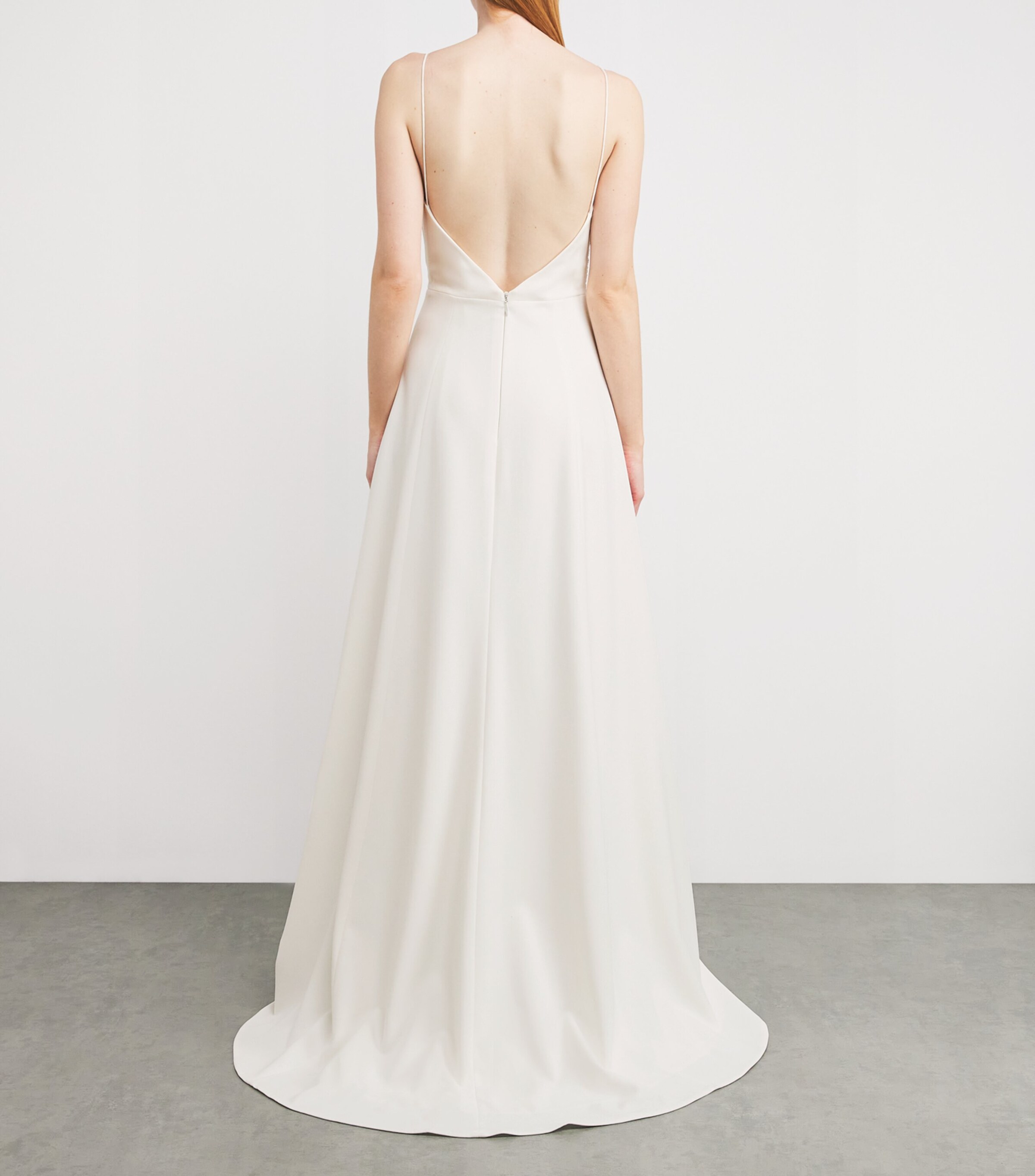 Rachel Gilbert Womens Crepe Arlington Gown Ivory Image 3
