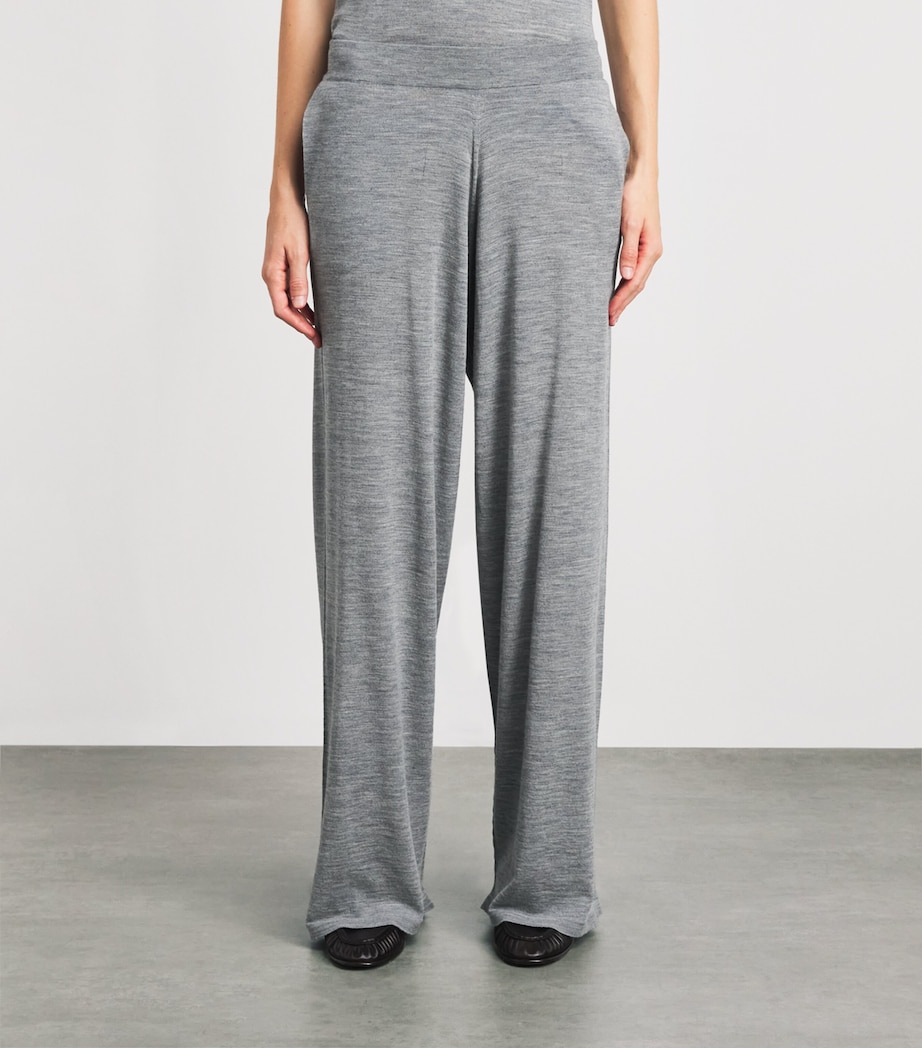 Johnstons Of Elgin Womens Superfine Merino Wool Ina Knitted Trousers Cullen Grey Image 4
