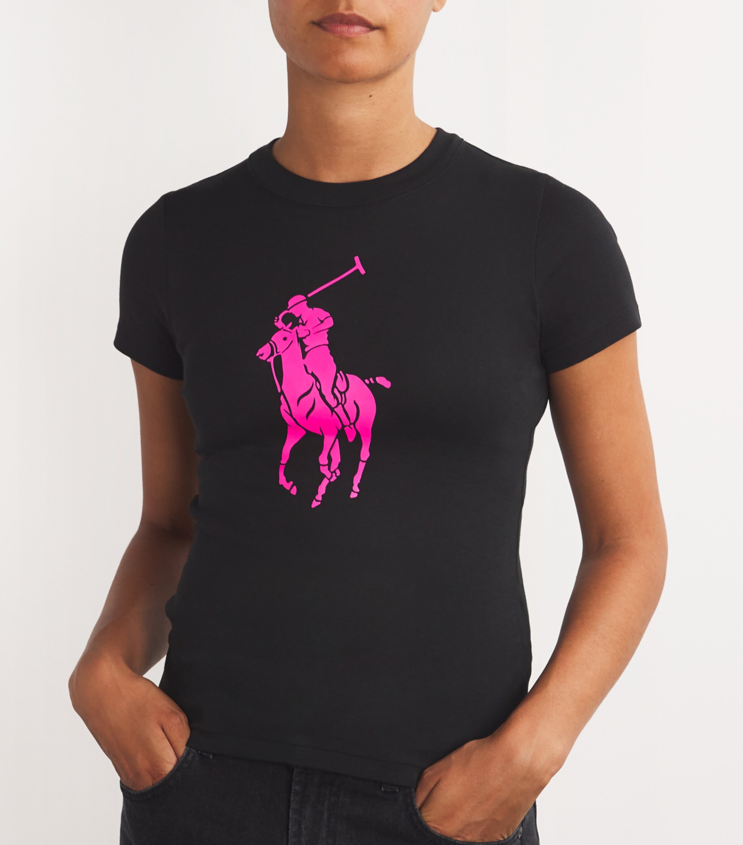 Cotton Polo Pony T-Shirt POLO BLACK Image 6