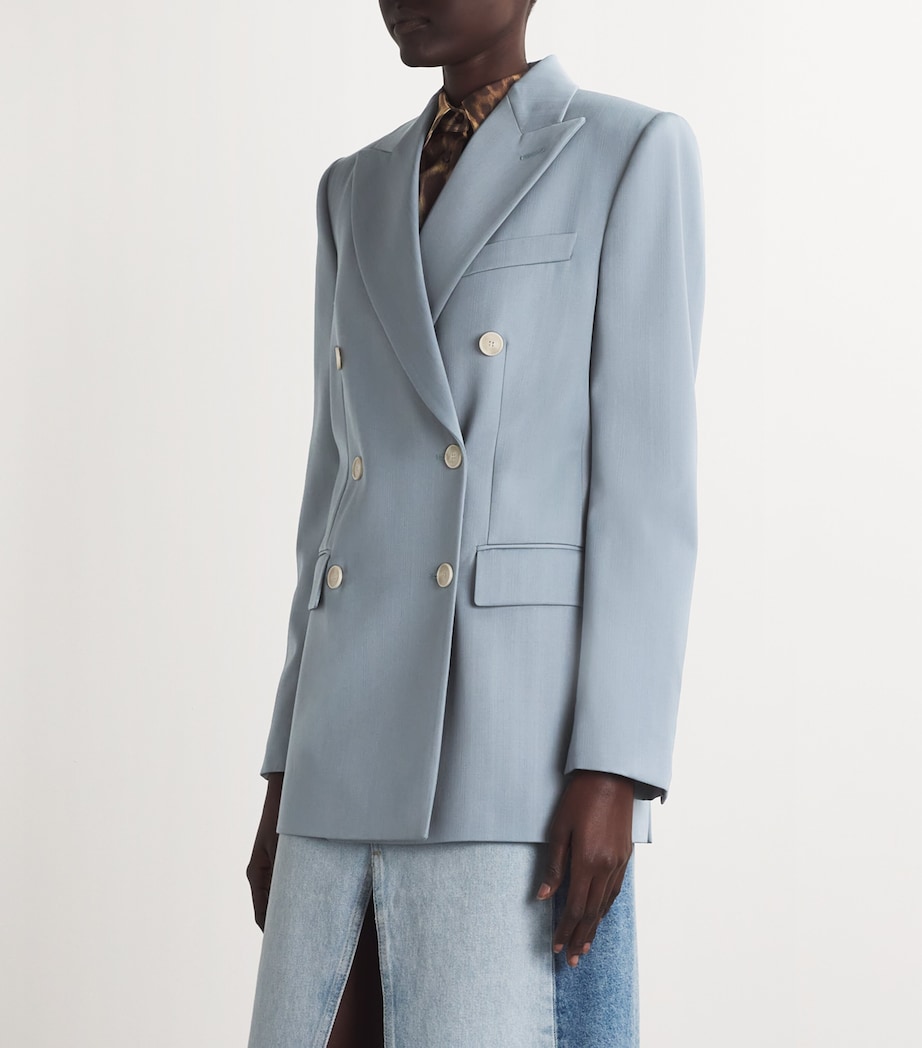 Wool Double-Breasted Blazer 4099 FOGGY BLUE Image 3