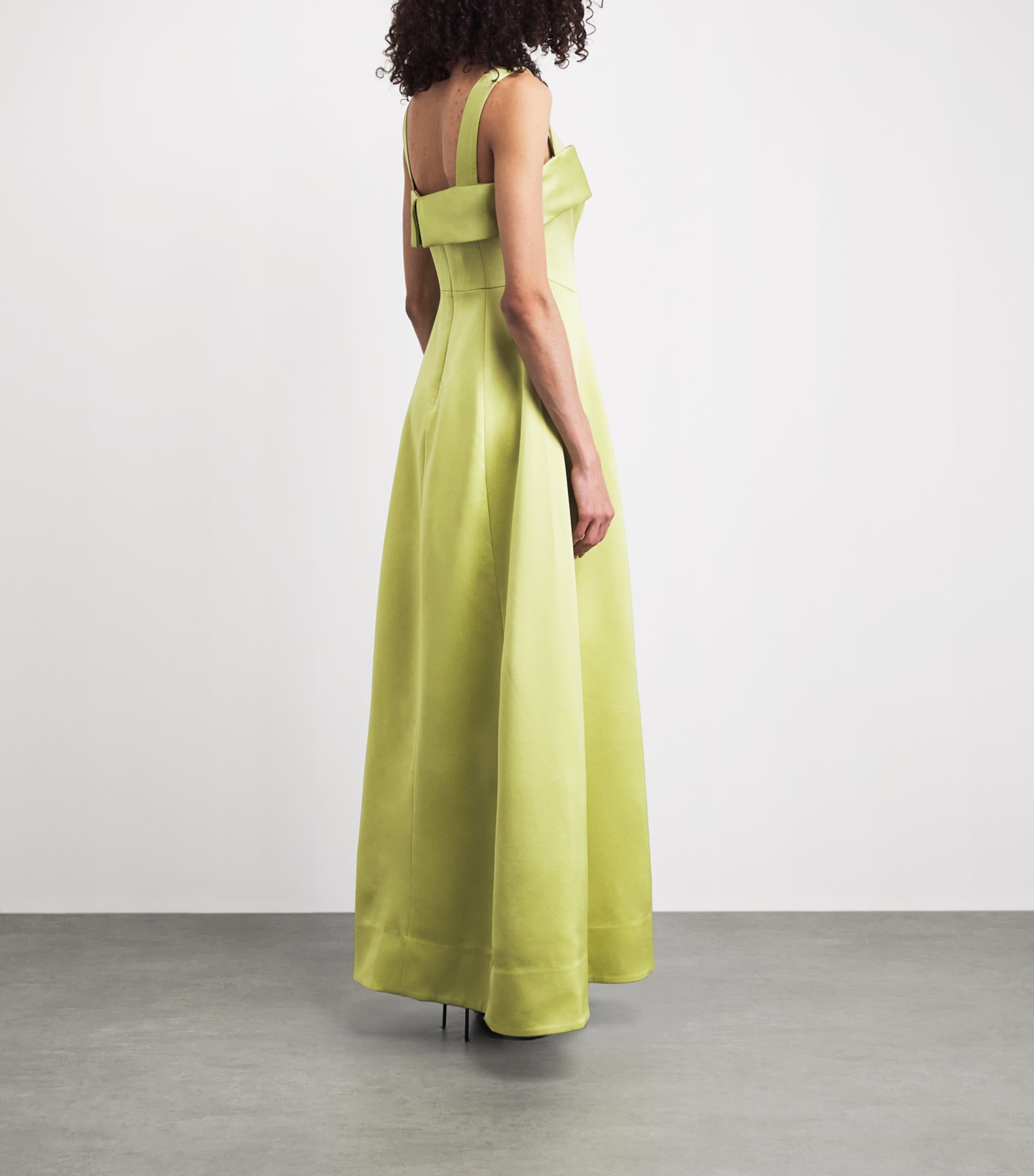Rachel Gilbert Womens Stretch-Taffeta Hallie Gown Lime Image 4