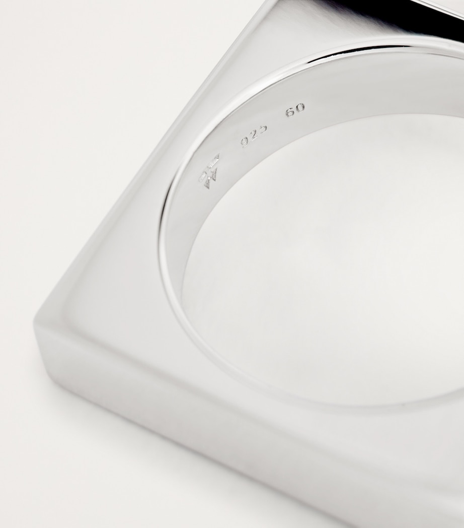 Sterling Silver Square Ring S925 Image 5