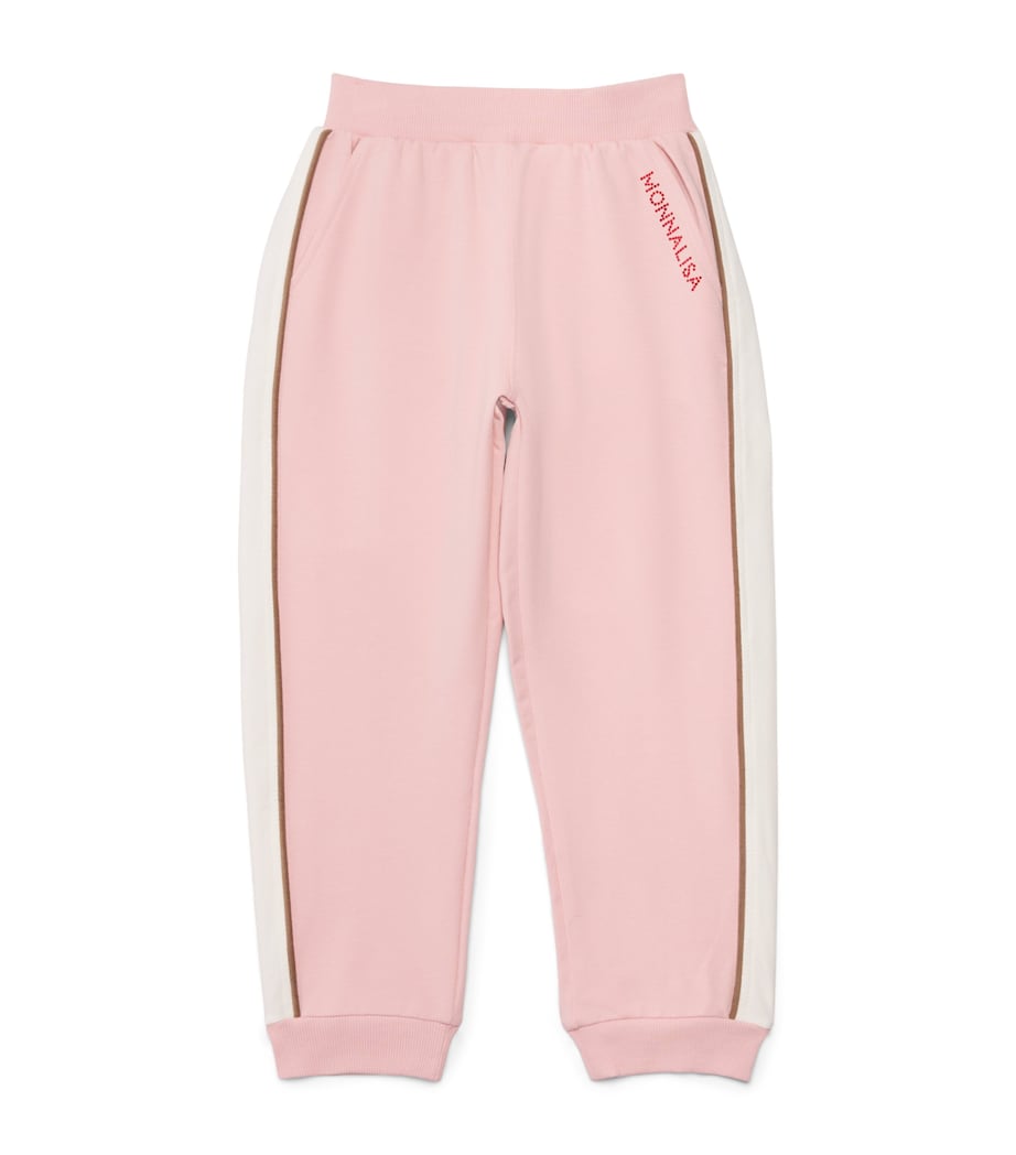 Monnalisa Stretch-Cotton Embellished Sweatpants (2-10 Years) Lotus Image 1