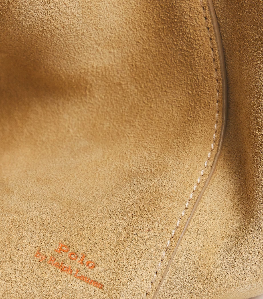 Medium Leather Polo Play Tote Bag CASHEW Image 5