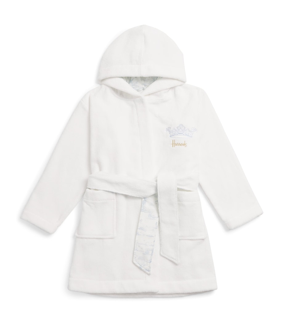 Embroidered Crown Bathrobe BLUE Image 1