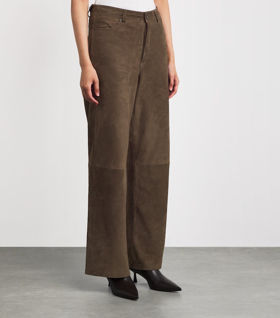 Suede Victory High-Rise Trousers PEBBLE BROWN Image 3