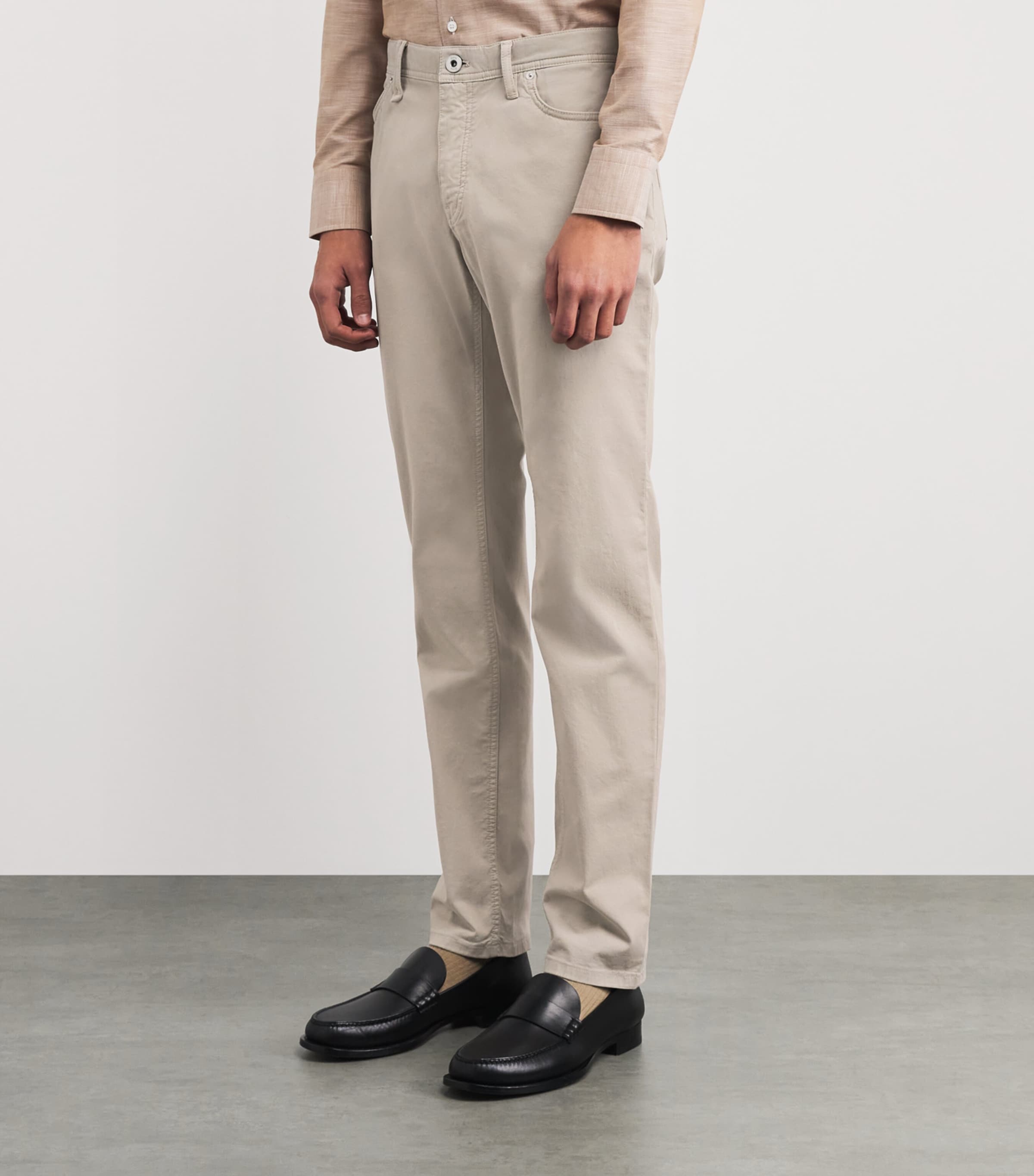 Brioni Mens Stretch-Cotton Chinos Image 4